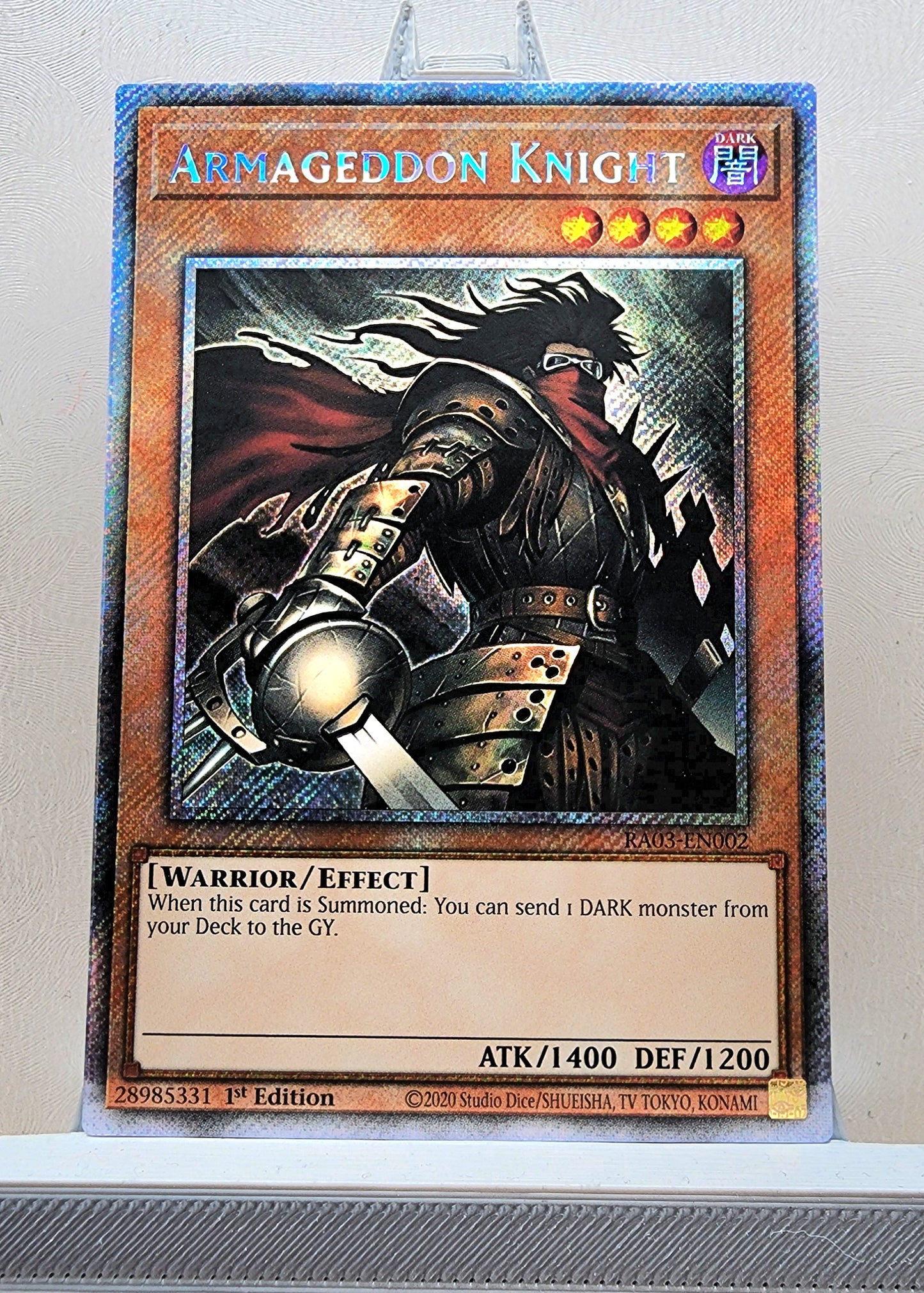 Yugioh! 1x Armageddon Knight (RA03 - Platinum Secret Rare) 1st Edition