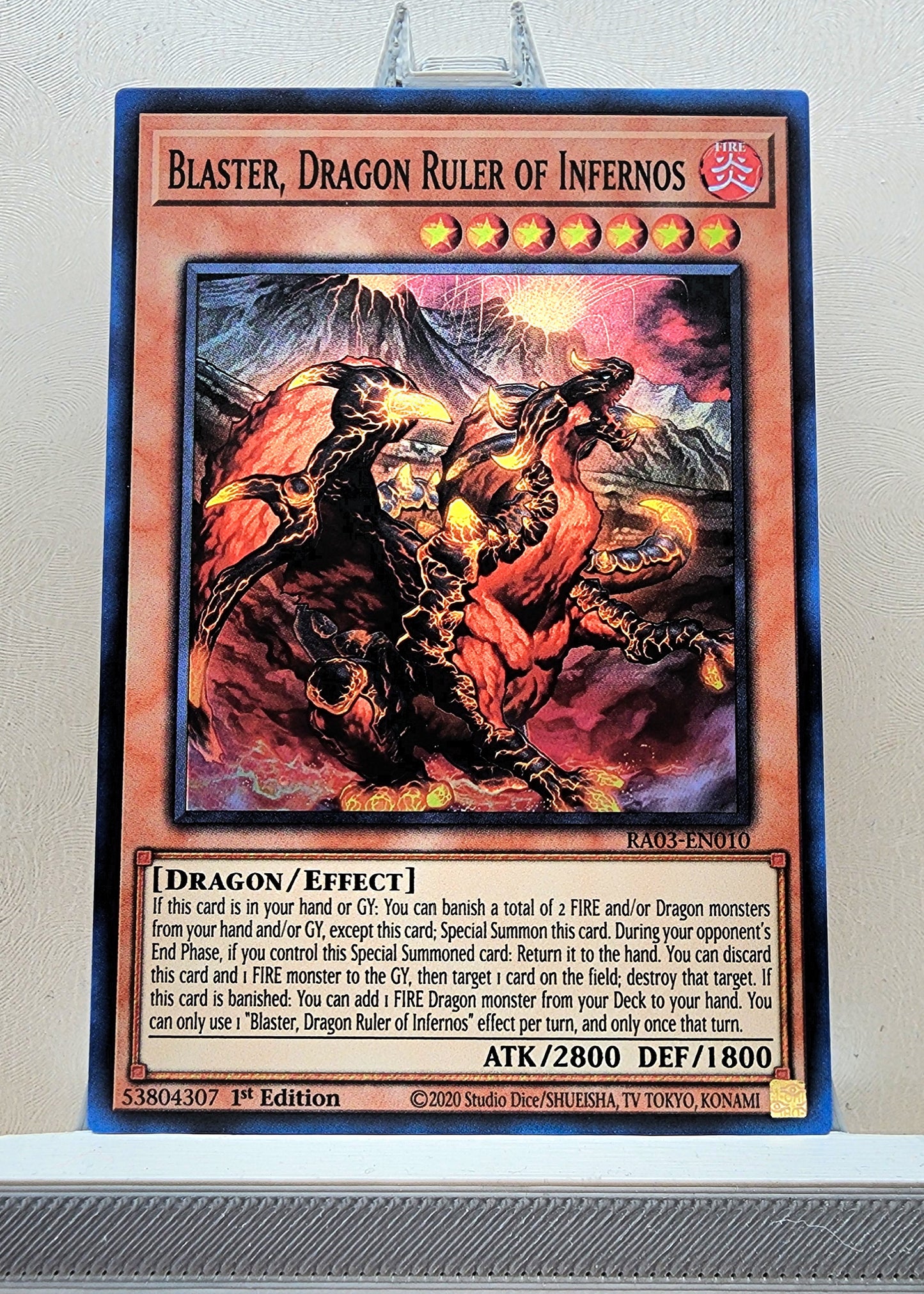 Yugioh! 1x Blaster, Dragon Ruler of Infernos (RA03 - Super Rare) 1st Edition