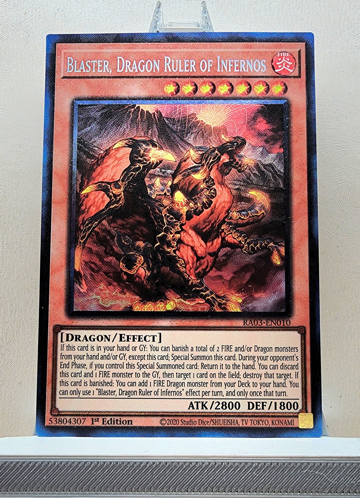 Yugioh! 1x Blaster, Dragon Ruler of Infernos (RA03 - Prismatic Collectors Rare) 1st Edition