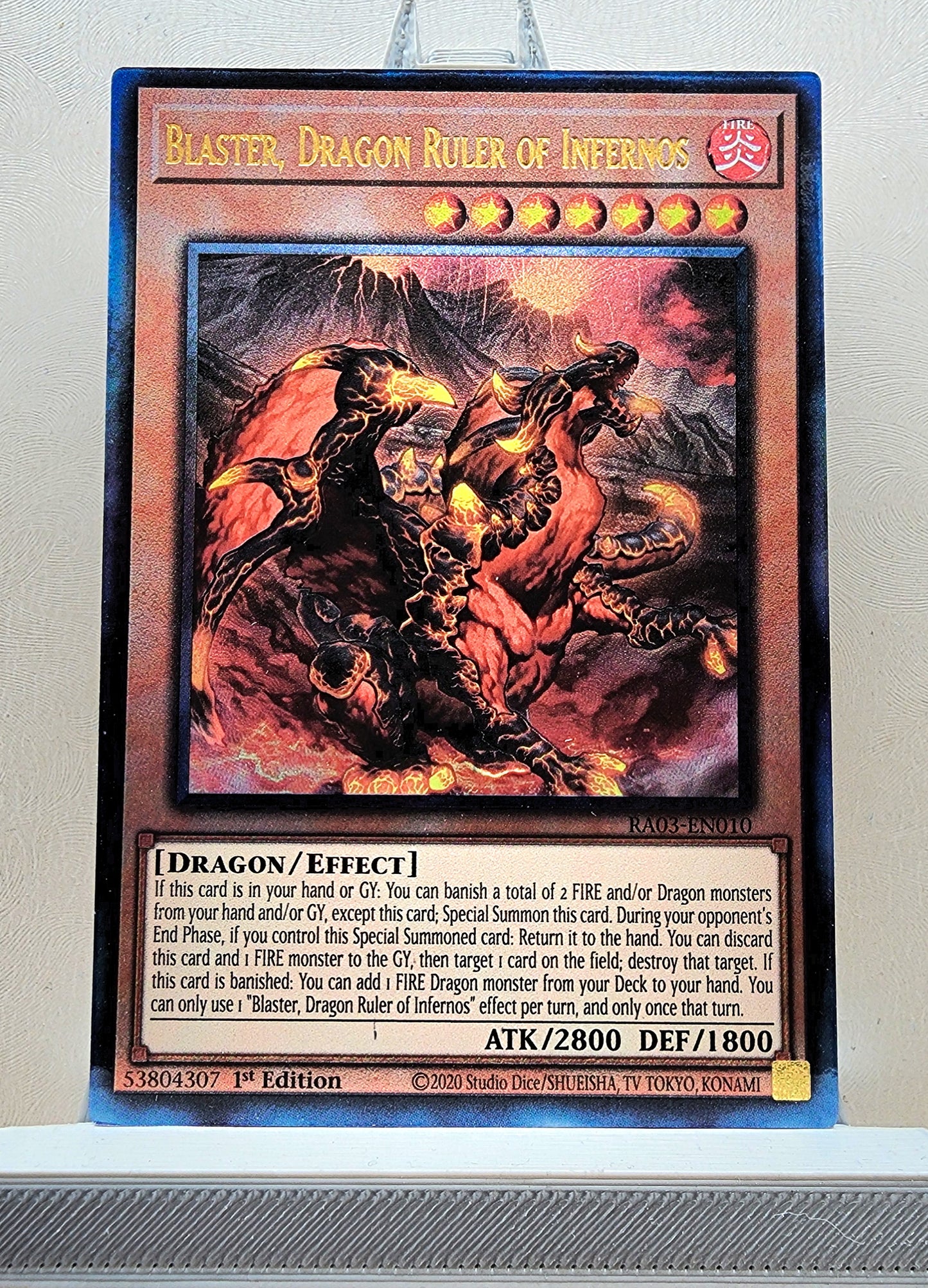 Yugioh! 1x Blaster, Dragon Ruler of Infernos (RA03 - Prismatic Ultimate Rare) 1st Edition