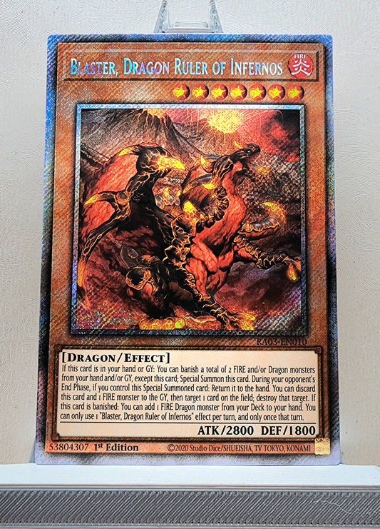 Yugioh! 1x Blaster, Dragon Ruler of Infernos (RA03 - Platinum Secret Rare) 1st Edition