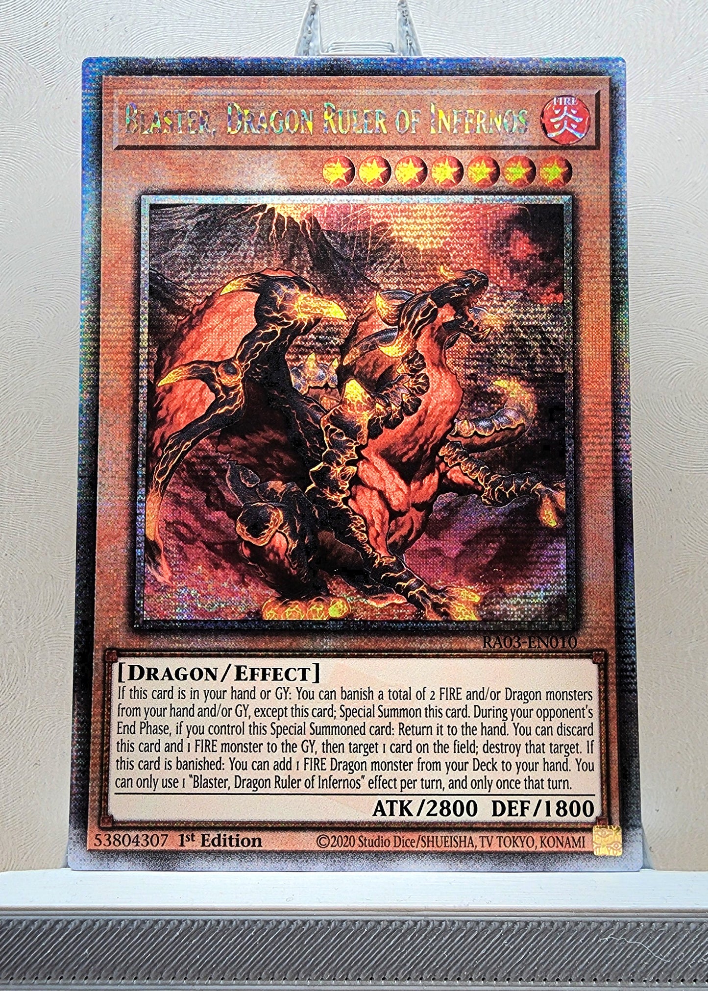 Yugioh! 1x Blaster, Dragon Ruler of Infernos (RA03 - Quarter Century Secret Rare) 1st Edition