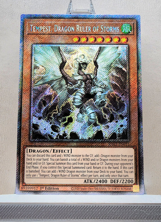 Yugioh! 1x Tempest, Dragon Ruler of Storms (RA03 - Platinum Secret Rare) 1st Edition