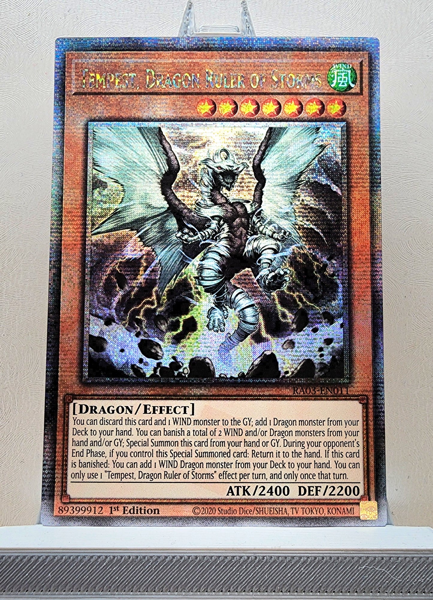 Yugioh! 1x Tempest, Dragon Ruler of Storms (RA03 - Quarter Century Secret Rare) 1st Edition