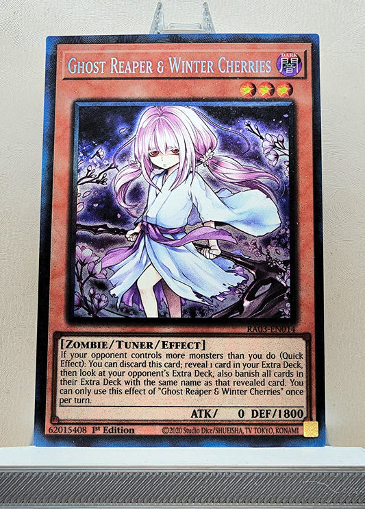 Yugioh! 1x Ghost Reaper & Winter Cherries Alt Art (RA03 - Prismatic Collectors Rare) 1st Edition