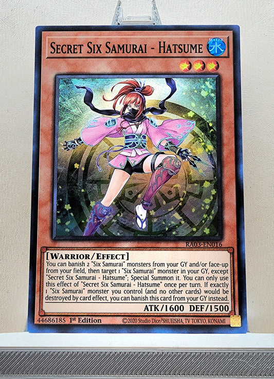 Yugioh! 1x Secret Six Samurai - Hatsume (RA03 - Super Rare) 1st Edition