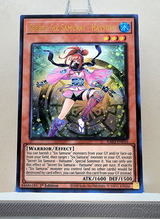 Yugioh! 1x Secret Six Samurai - Hatsume (RA03 - Ultra Rare) 1st Edition