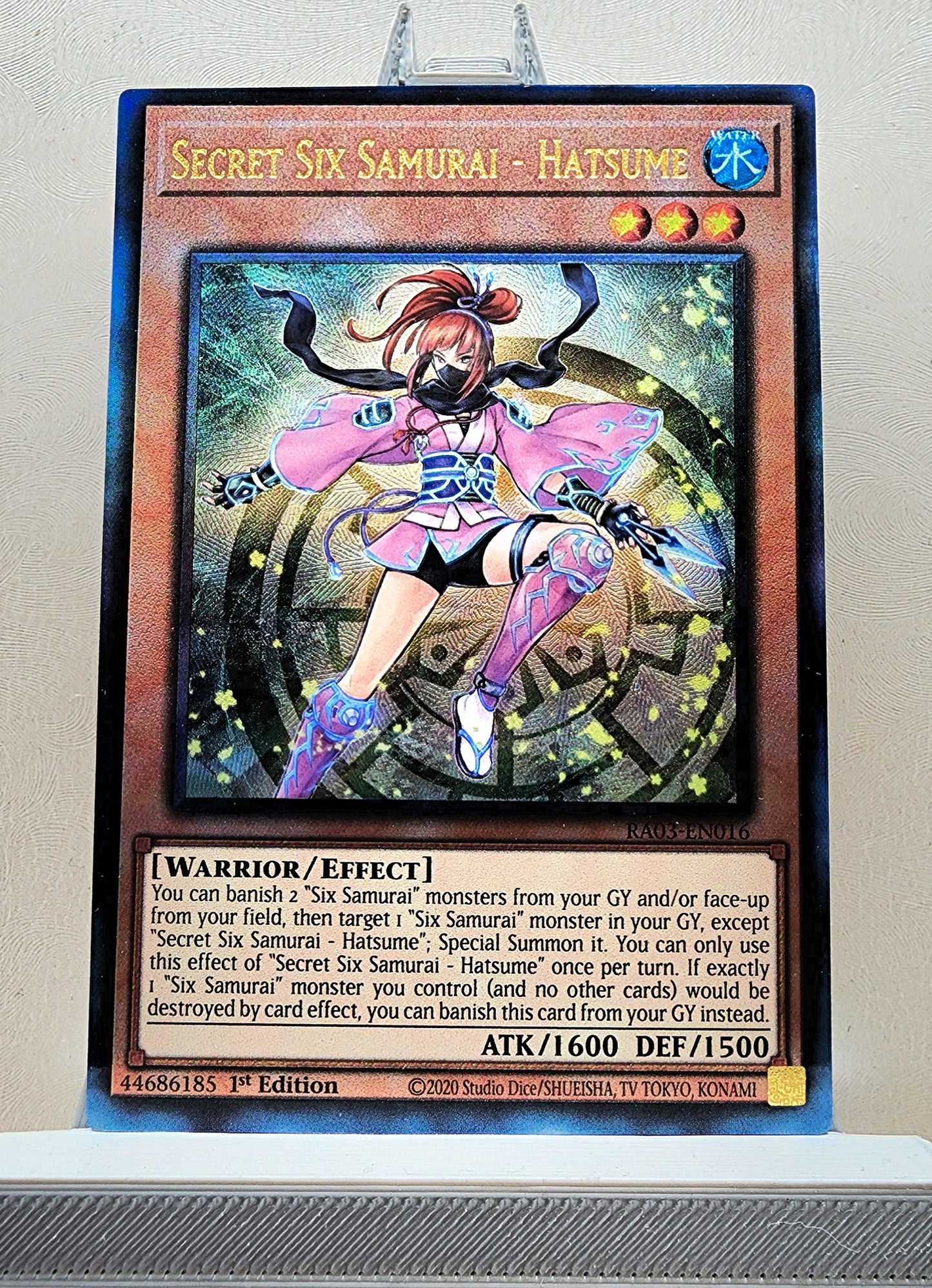 Yugioh! 1x Secret Six Samurai - Hatsume (RA03 - Prismatic Ultimate Rare) 1st Edition