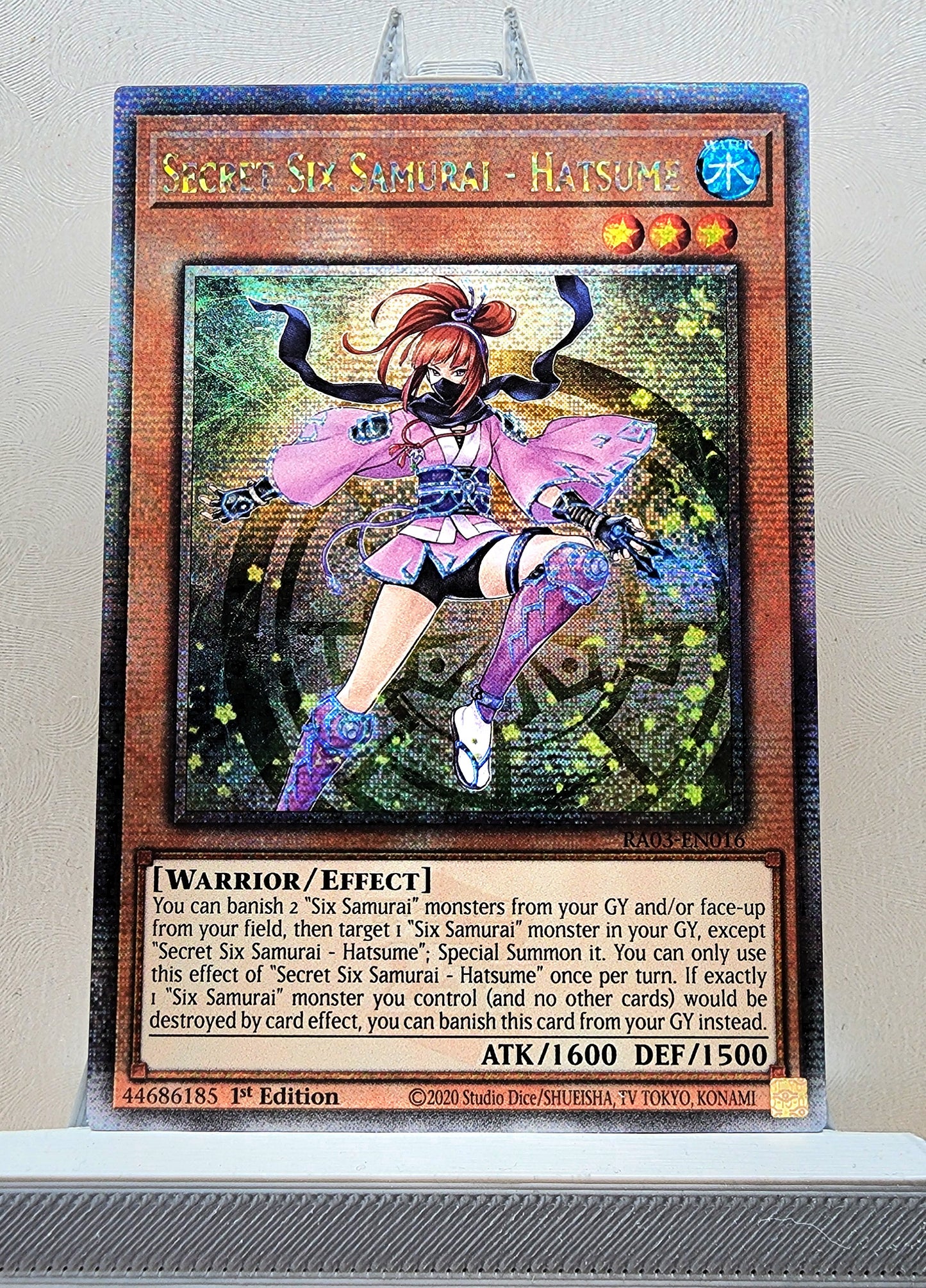 Yugioh! 1x Secret Six Samurai - Hatsume (RA03 - Quarter Century Secret Rare) 1st Edition