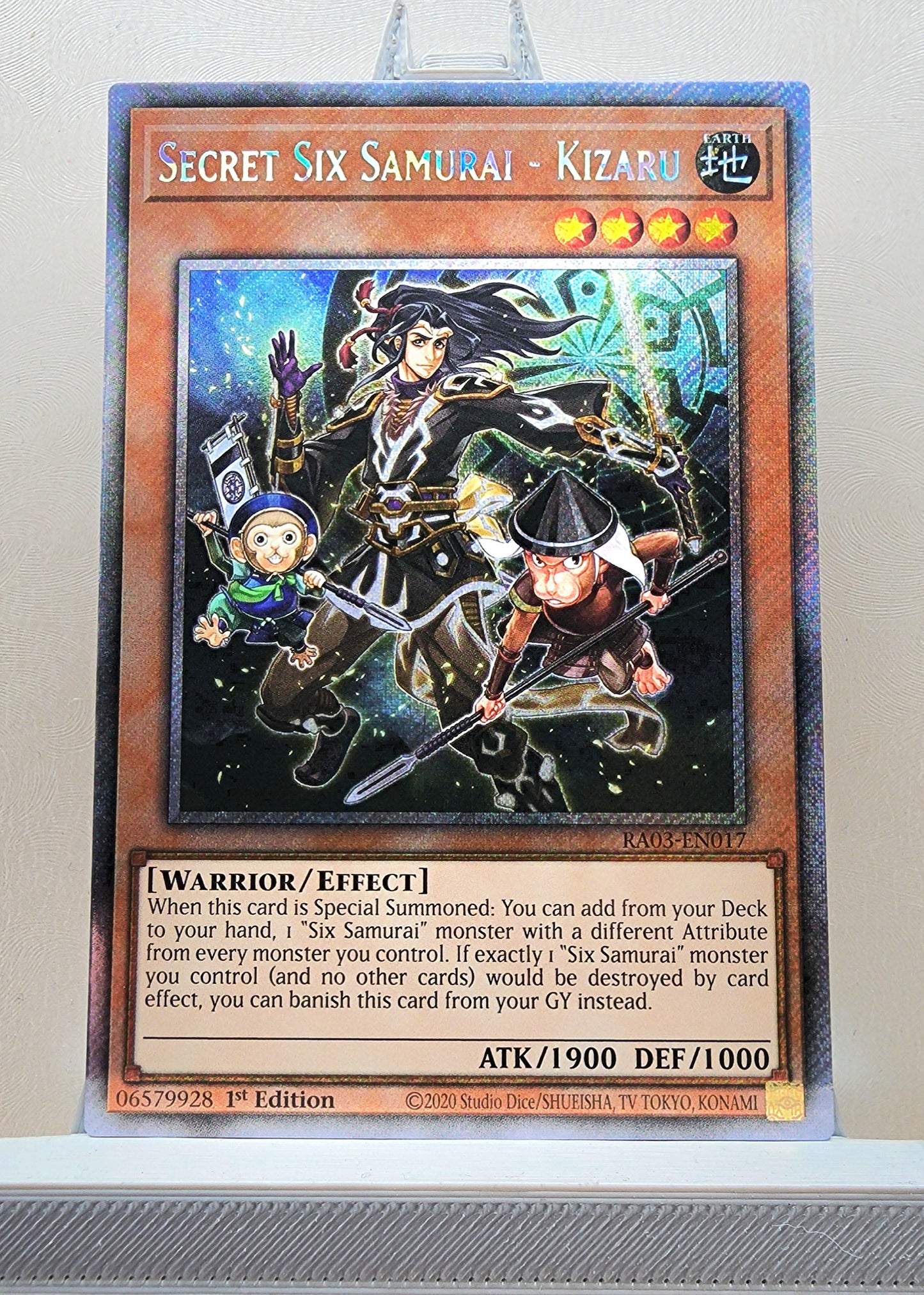 Yugioh! 1x Secret Six Samurai - Kizaru (RA03 - Platinum Secret Rare) 1st Edition