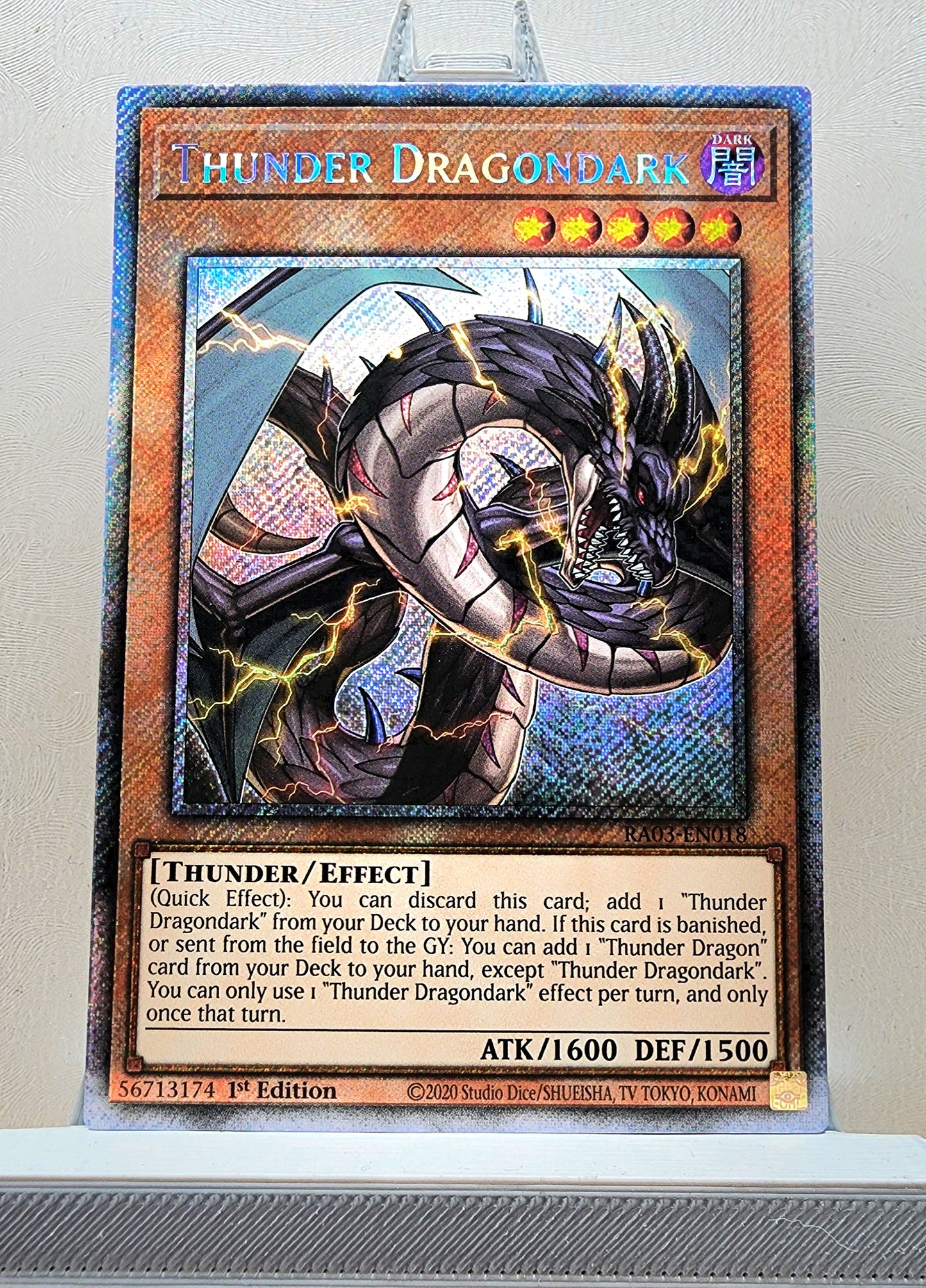 Yugioh! 1x Thunder Dragondark (RA03 - Platinum Secret Rare) 1st Edition