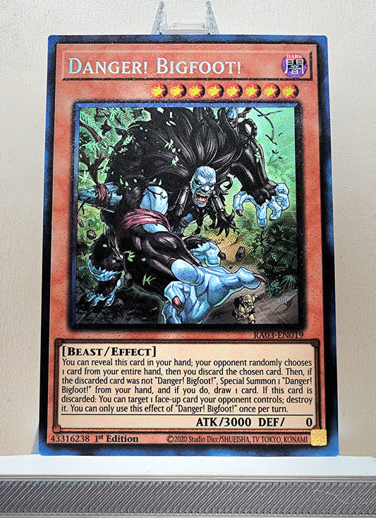 Yugioh! 1x Danger Bigfoot (RA03 - Prismatic Collectors Rare) 1st Edition