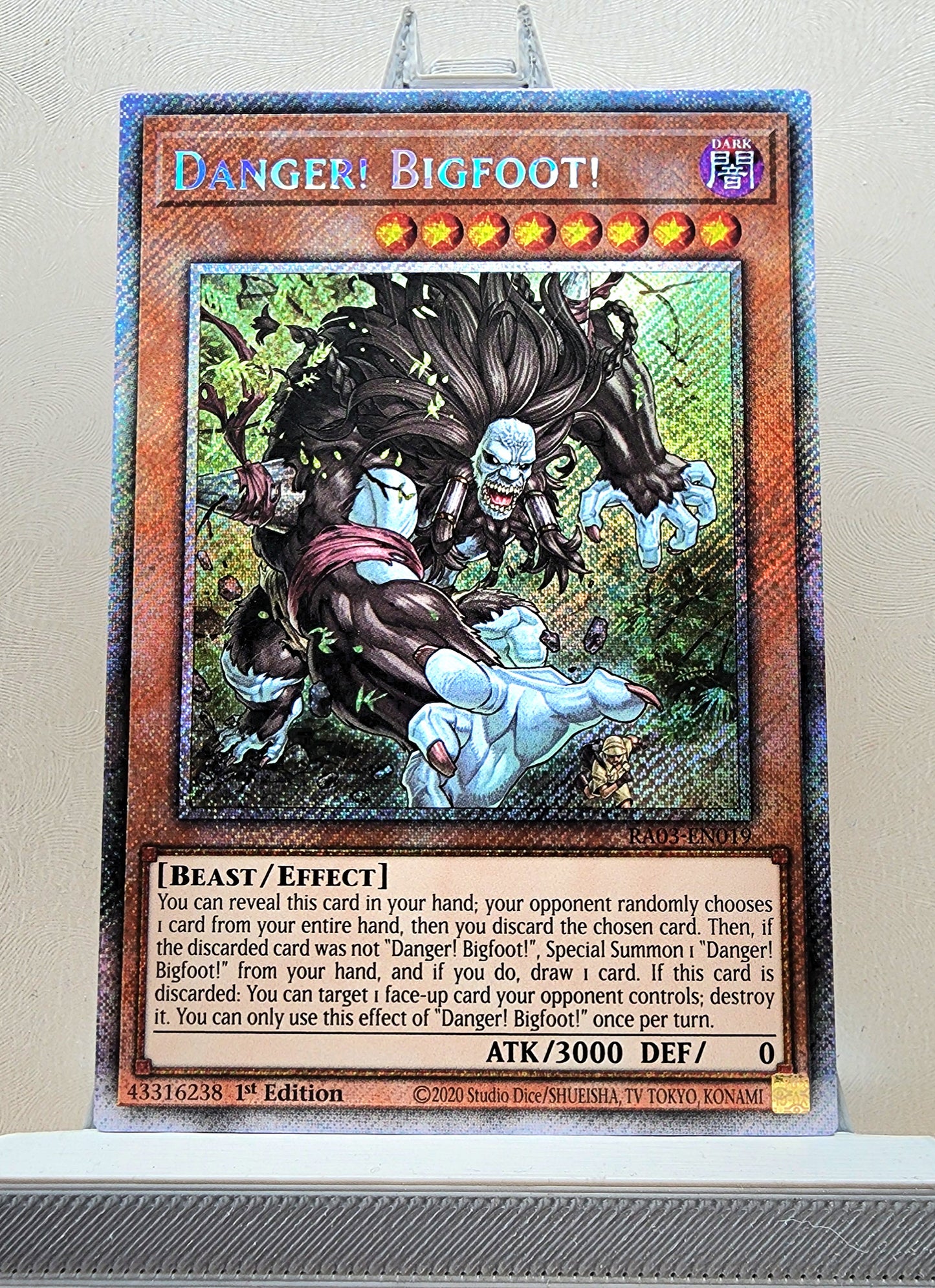 Yugioh! 1x Danger Bigfoot (RA03 - Platinum Secret Rare) 1st Edition