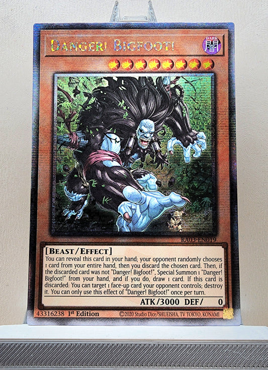 Yugioh! 1x Danger Bigfoot (RA03 - Quarter Century Secret Rare) 1st Edition