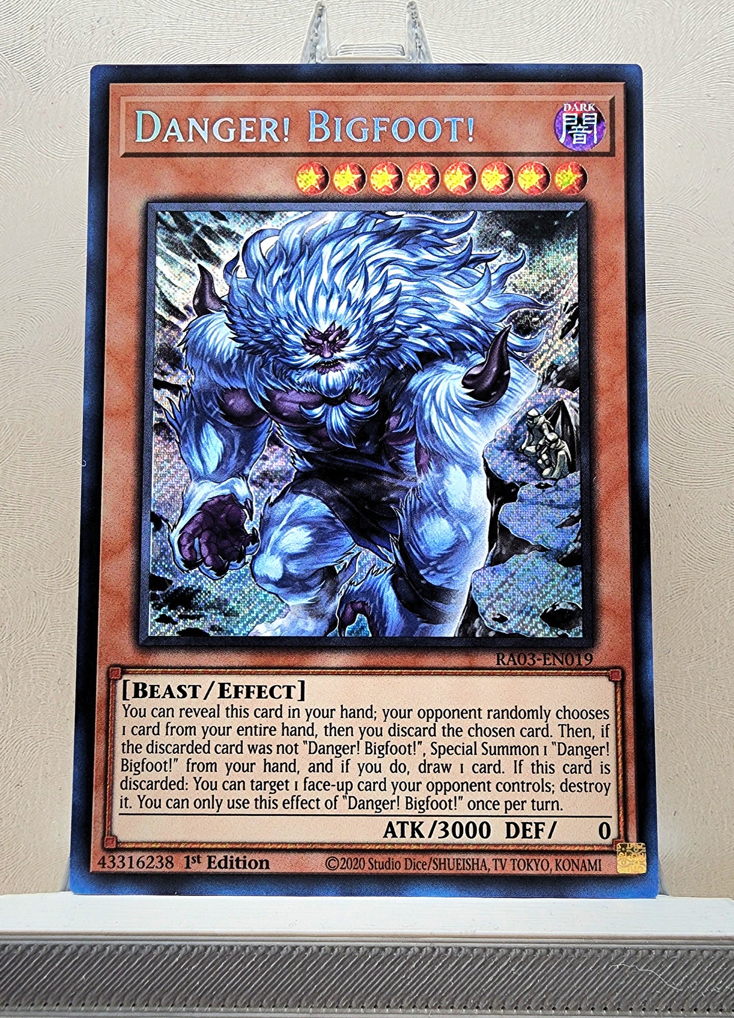 Yugioh! 1x Danger Bigfoot Alt Art (RA03 - Secret Rare) 1st Edition