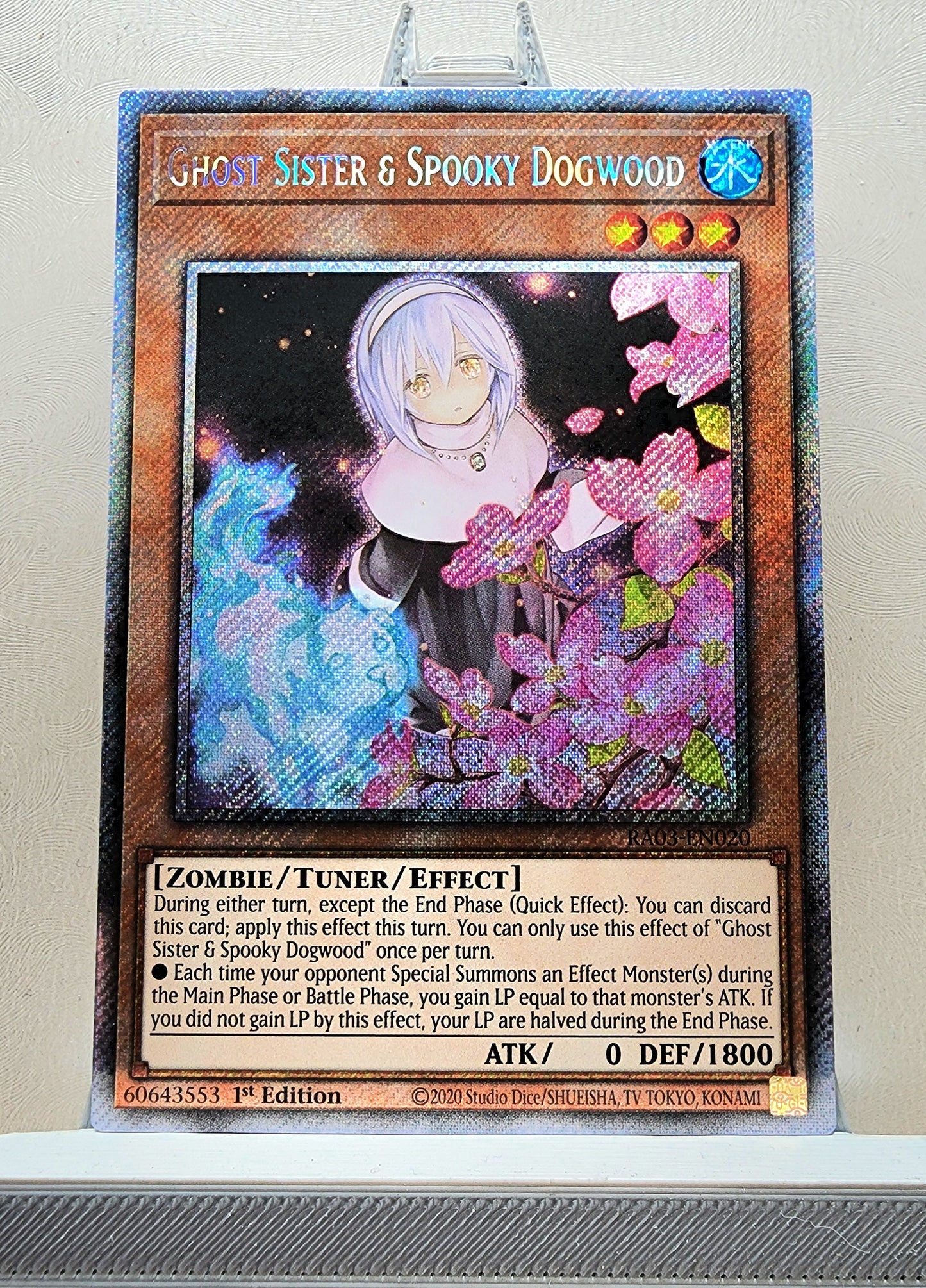 Yugioh! 1x Ghost Sister & Spooky Dogwood Alt Art (RA03 - Platinum Secret Rare) 1st Edition