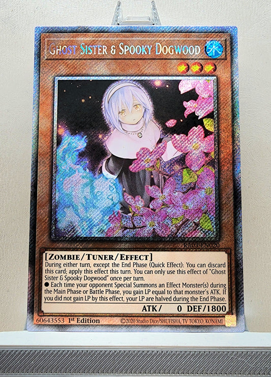 Yugioh! 1x Ghost Sister & Spooky Dogwood Alt Art (RA03 - Platinum Secret Rare) 1st Edition