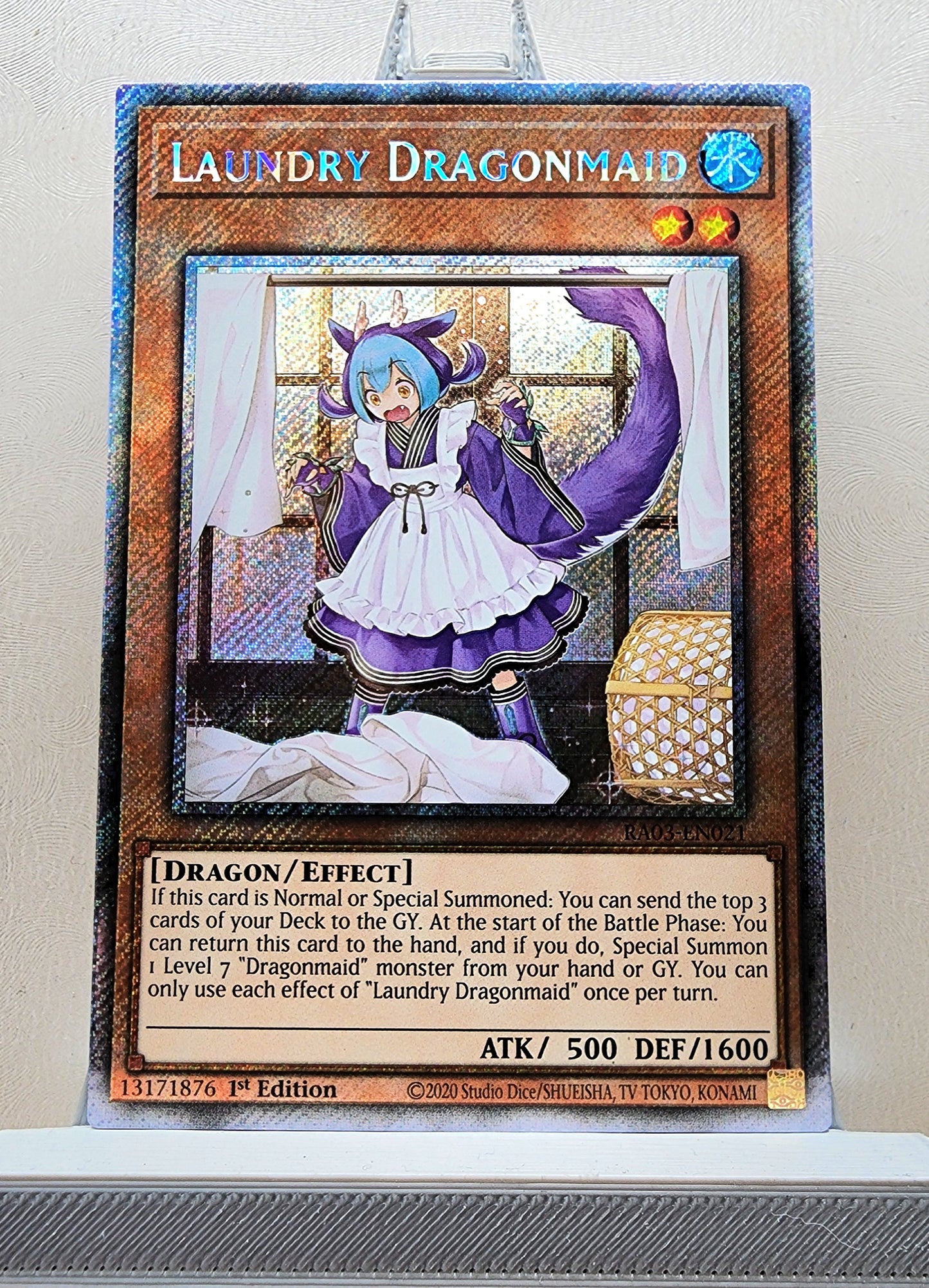 Yugioh! 1x Laundry Dragonmaid (RA03 - Platinum Secret Rare) 1st Edition