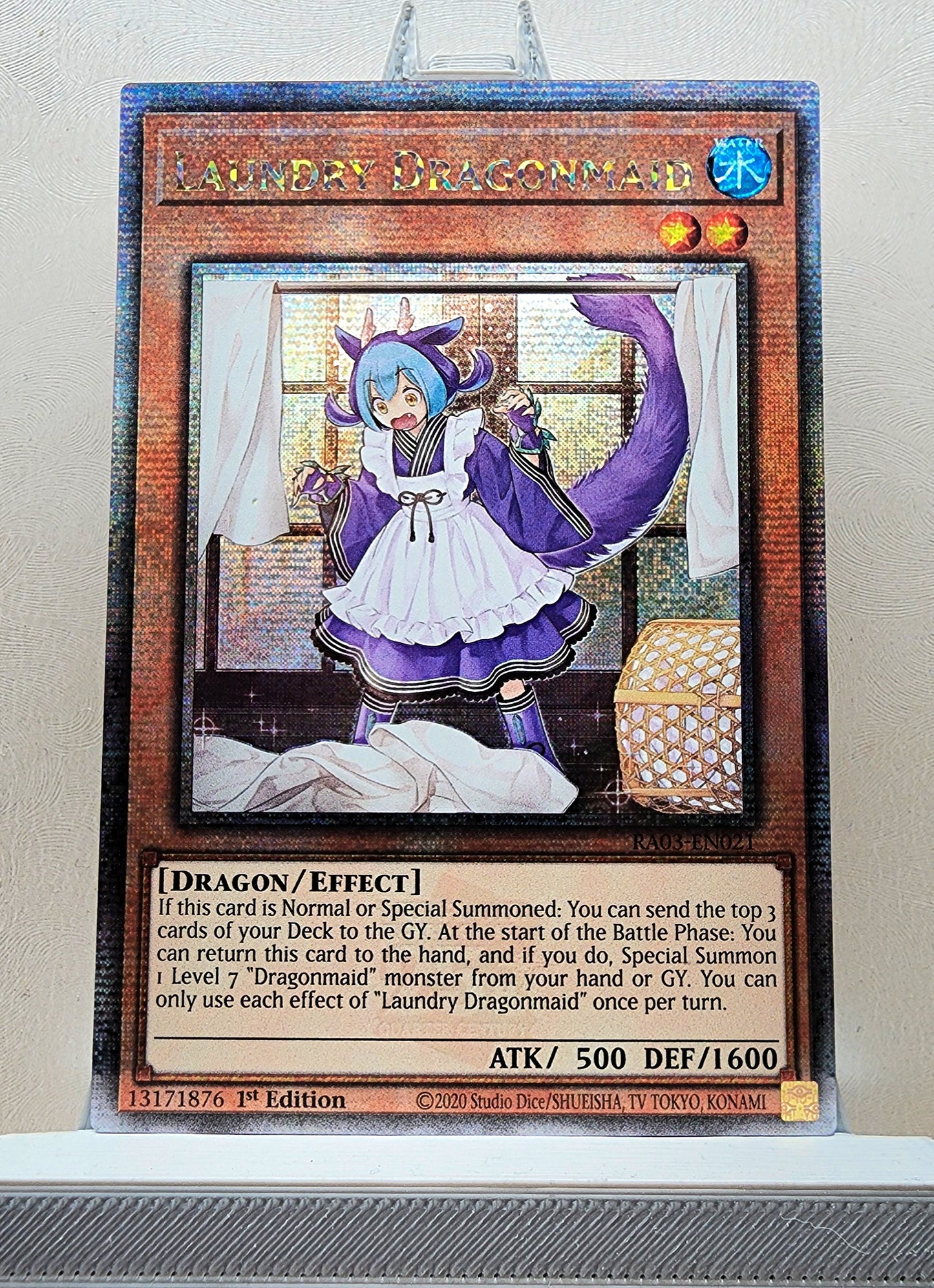 Yugioh! 1x Laundry Dragonmaid (RA03 - Quarter Century Secret Rare) 1st Edition