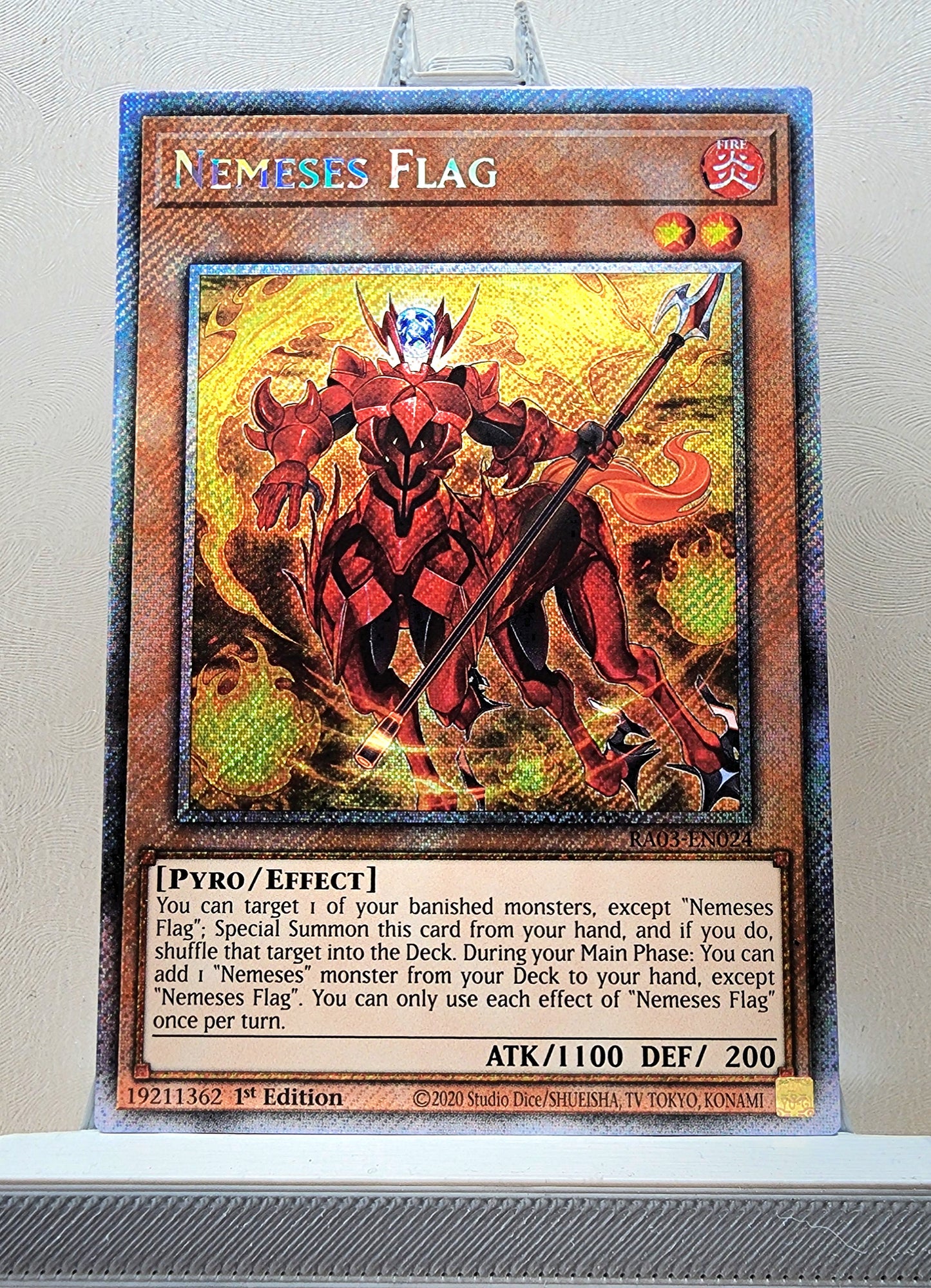 Yugioh! 1x Nemeses Flag (RA03 - Platinum Secret Rare) 1st Edition