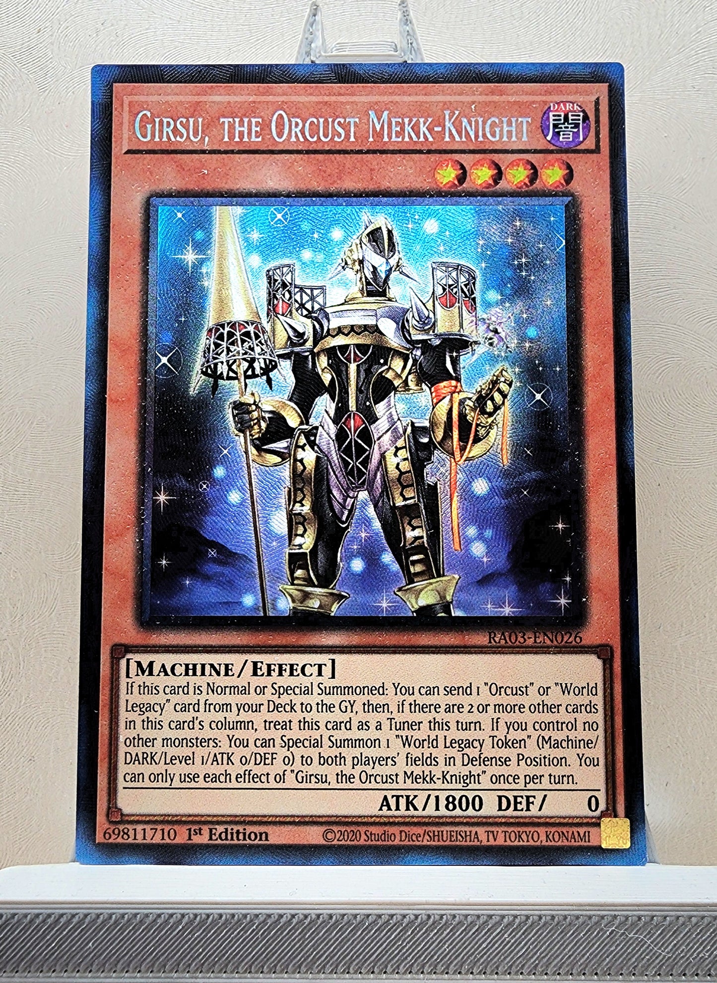 Yugioh! 1x Girsu, the Orcust Mekk-Knight (RA03 - Prismatic Collectors Rare) 1st Edition