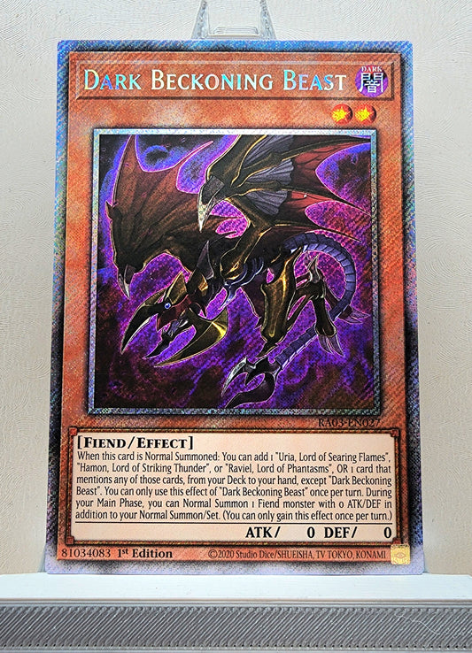 Yugioh! 1x Dark Beckoning Beast (RA03 - Platinum Secret Rare) 1st Edition