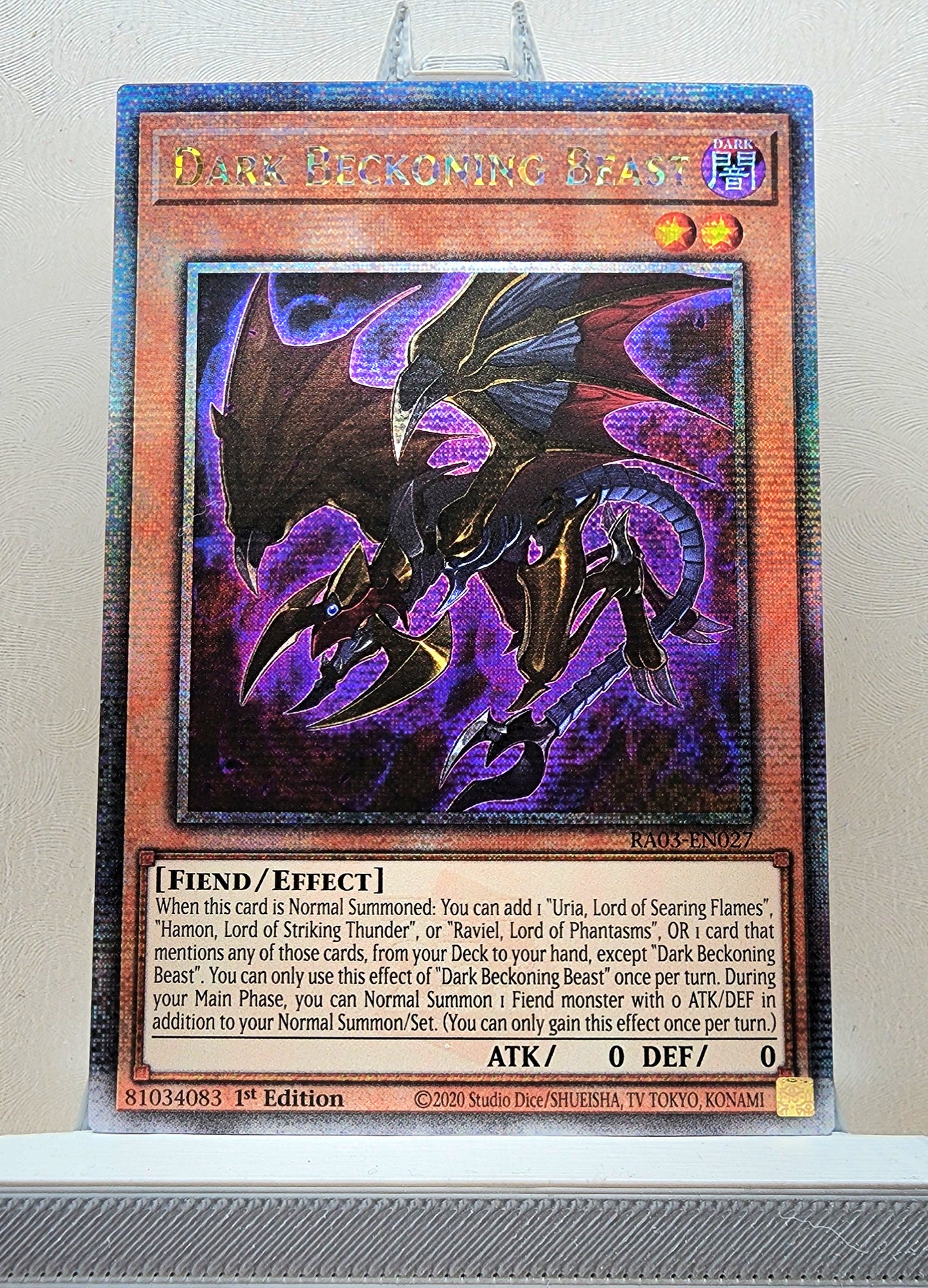 Yugioh! 1x Dark Beckoning Beast (RA03 - Quarter Century Secret Rare) 1st Edition