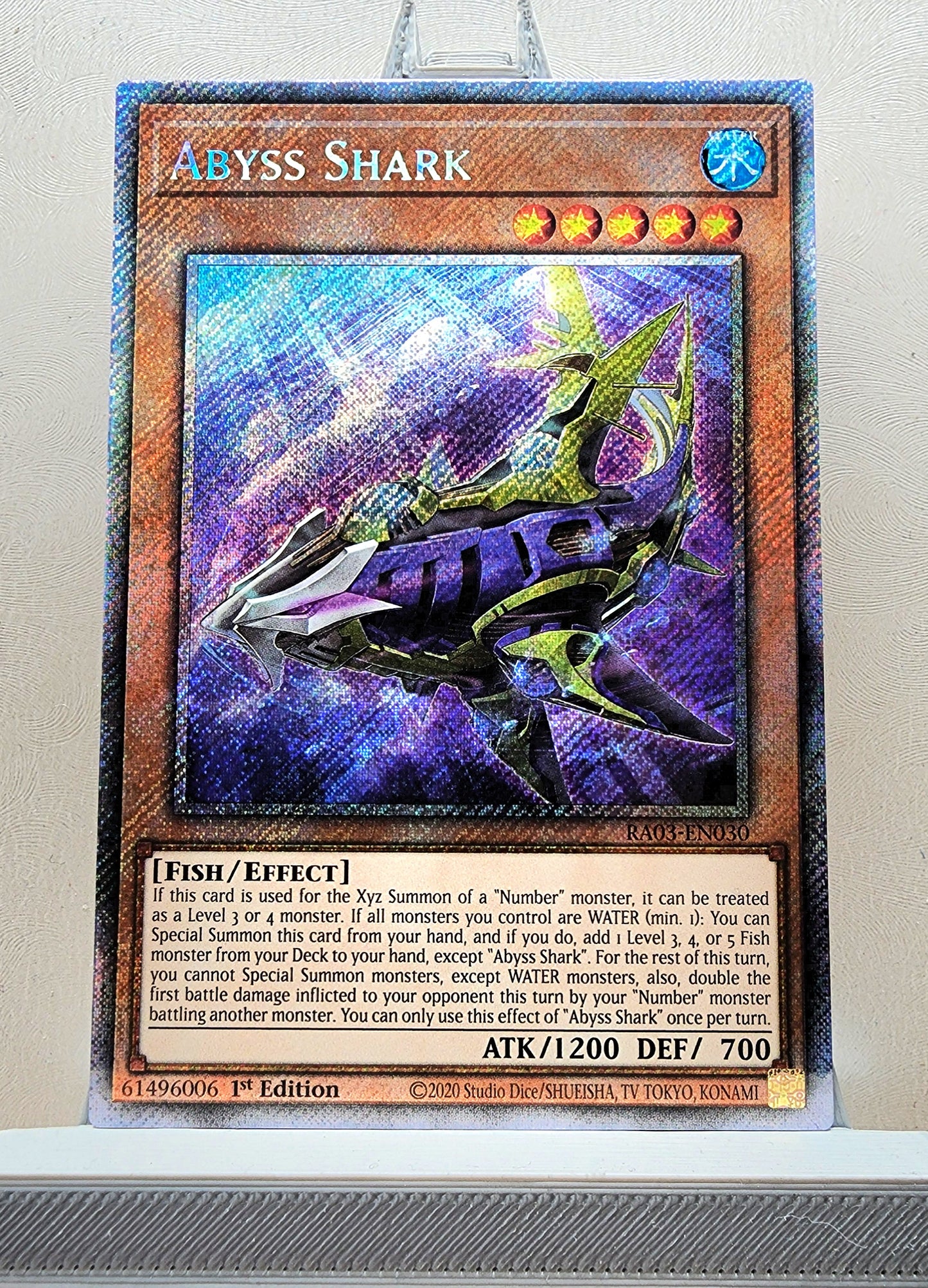 Yugioh! 1x Abyss Shark (RA03 - Platinum Secret Rare) 1st Edition