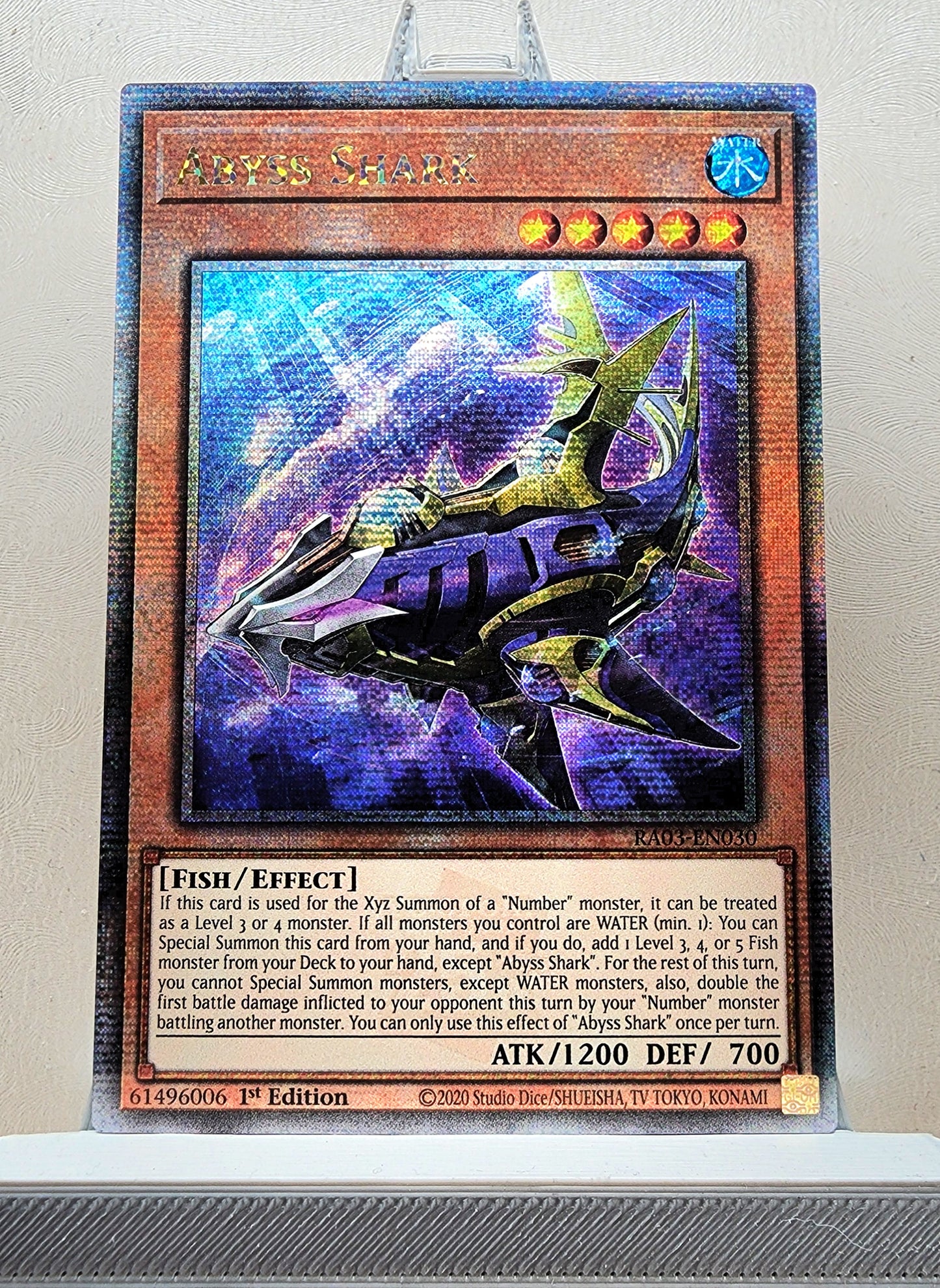 Yugioh! 1x Abyss Shark (RA03 - Quarter Century Secret Rare) 1st Edition