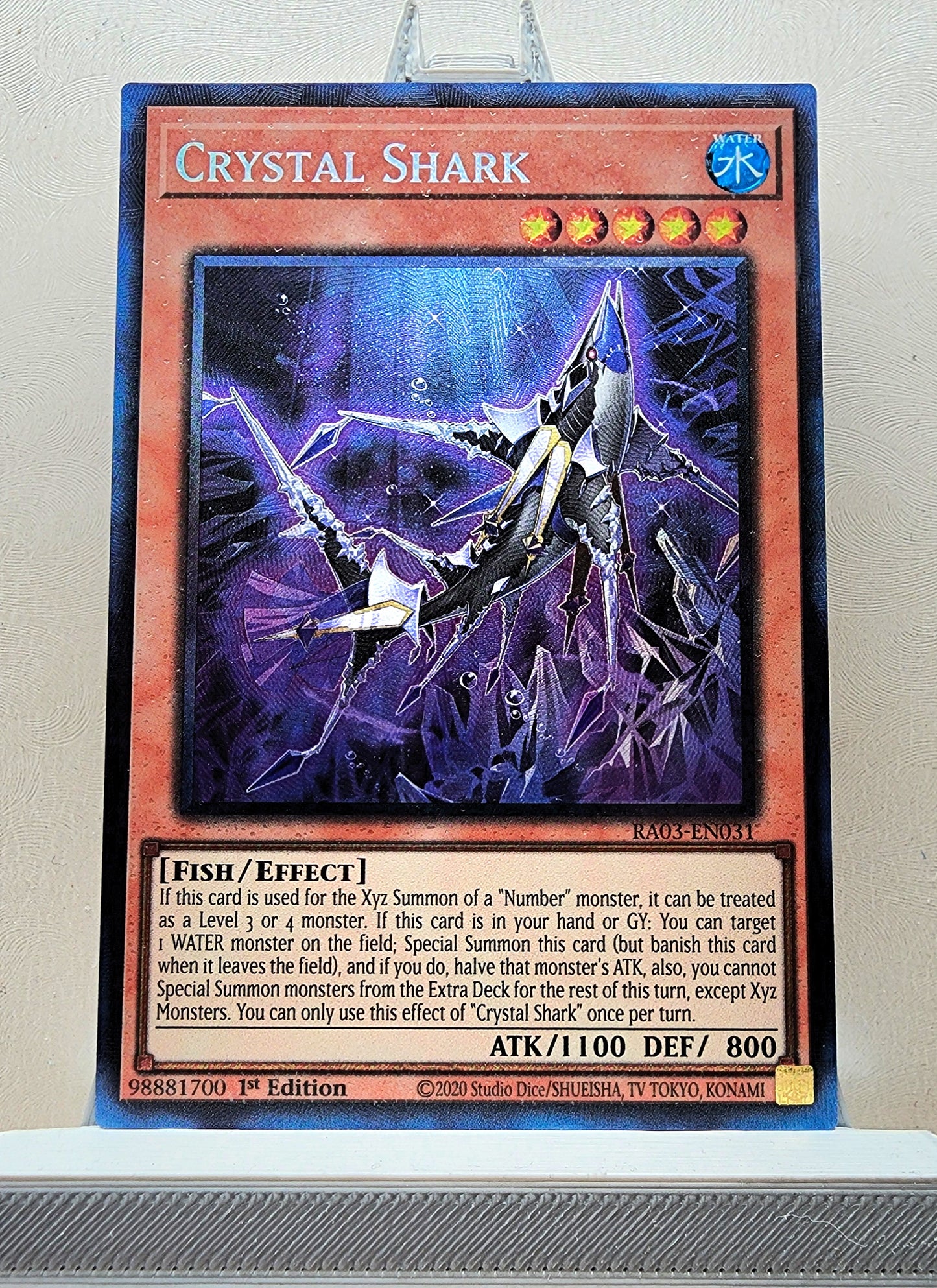 Yugioh! 1x Crystal Shark (RA03 - Prismatic Collectors Rare) 1st Edition