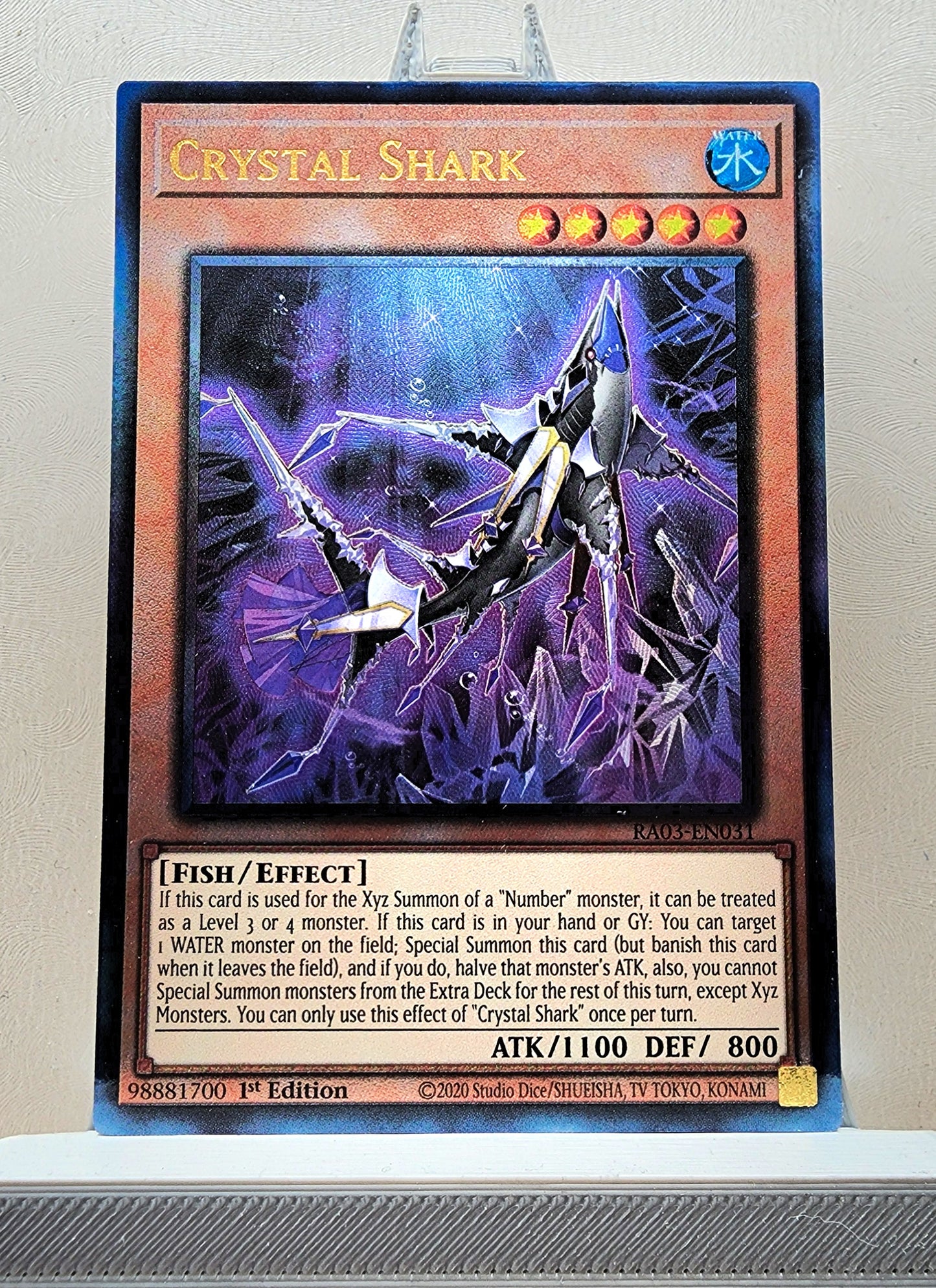Yugioh! 1x Crystal Shark (RA03 - Prismatic Ultimate Rare) 1st Edition