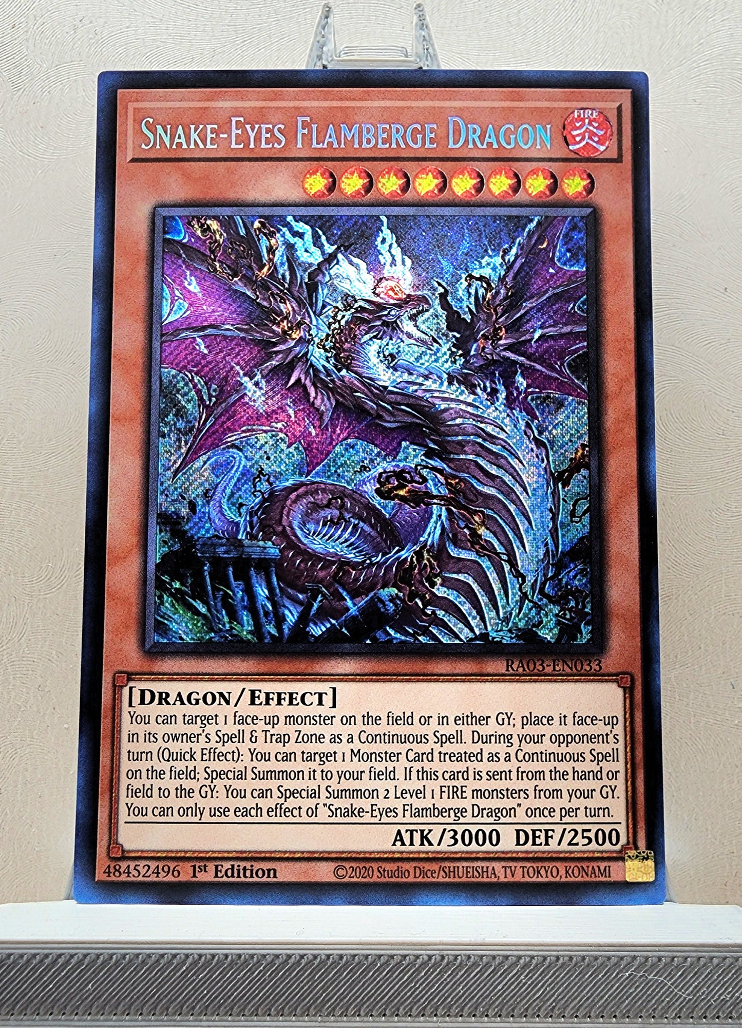 Yugioh! 1x Snake-Eyes Flamberge Dragon (RA03 - Secret Rare) 1st Edition