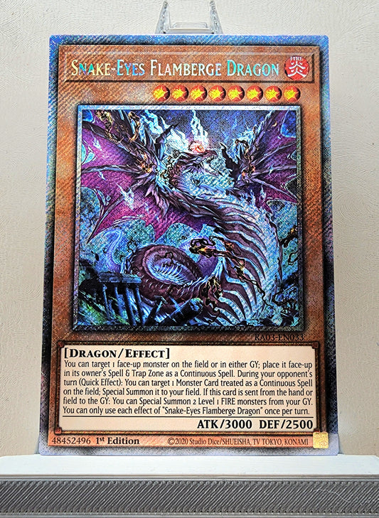 Yugioh! 1x Snake-Eyes Flamberge Dragon (RA03 - Platinum Secret Rare) 1st Edition