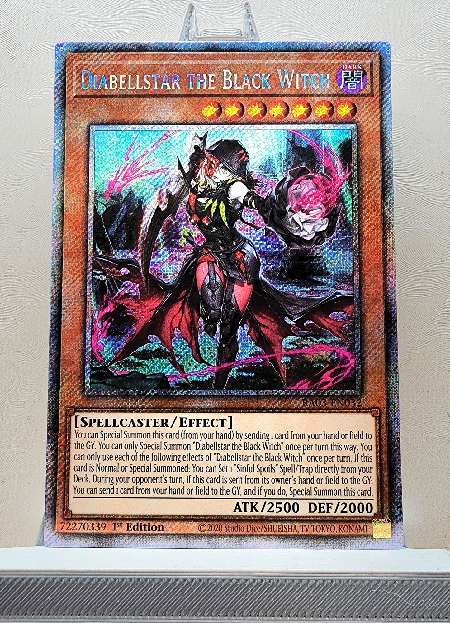 Yugioh! 1x Diabellstar the Black Witch (RA03 - Platinum Secret Rare) 1st Edition