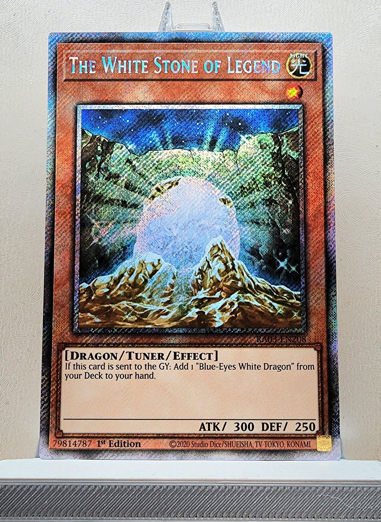 Yugioh! 1x The White Stone of Legend (RA03 - Platinum Secret Rare) 1st Edition