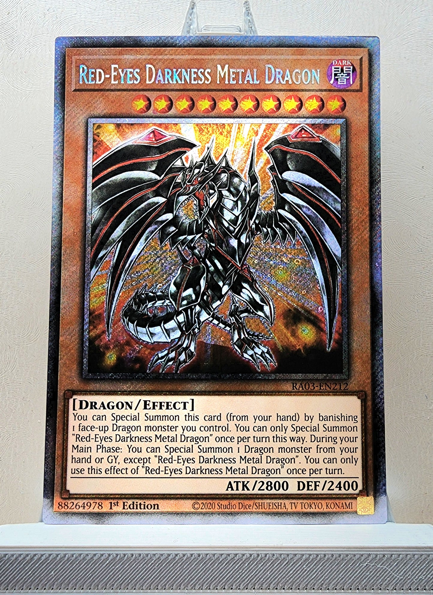 Yugioh! 1x Red-Eyes Darkness Metal Dragon (RA03 - Platinum Secret Rare) 1st Edition