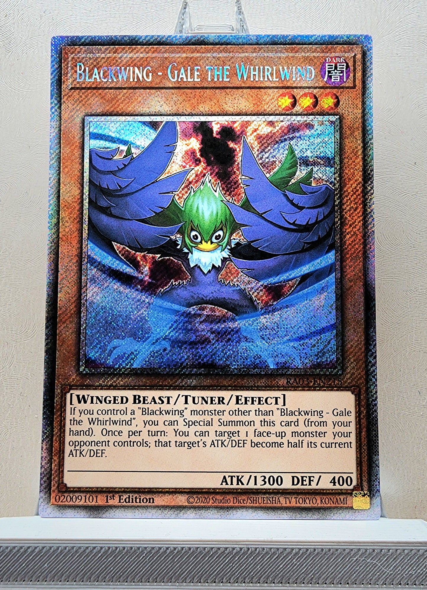 Yugioh! 1x Blackwing - Gale the Whirlwind (RA03 - Platinum Secret Rare) 1st Edition