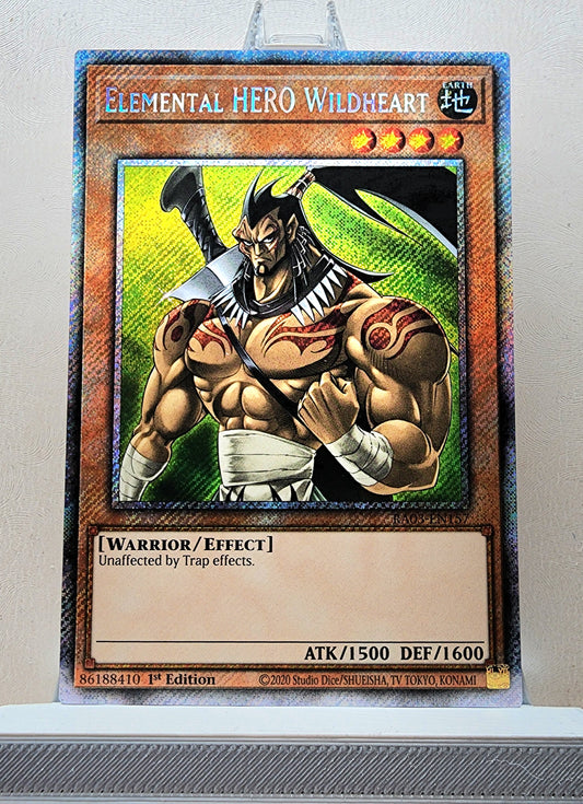 Yugioh! 1x Elemental HERO Wildheart (RA03 - Platinum Secret Rare) 1st Edition