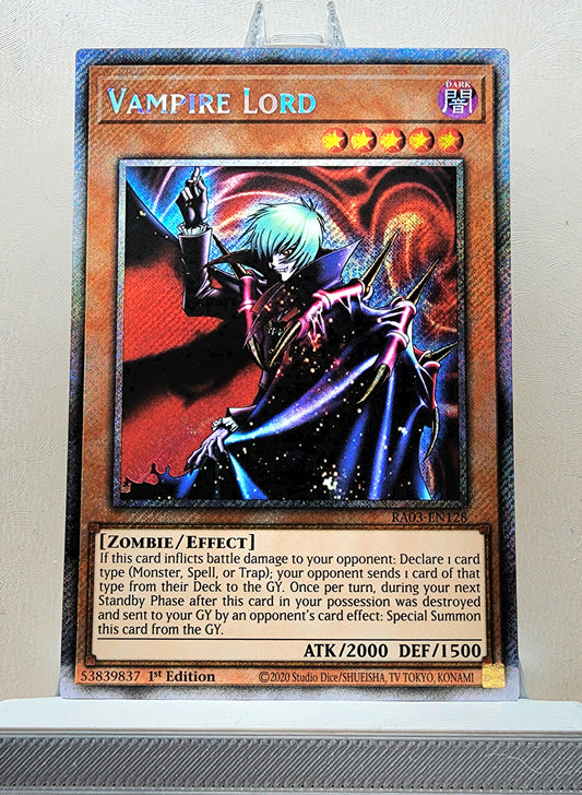 Yugioh! 1x Vampire Lord (RA03 - Platinum Secret Rare) 1st Edition