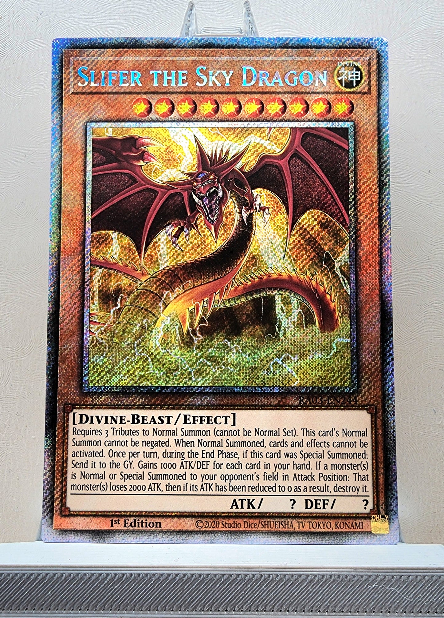 Yugioh! 1x Slifer the Sky Dragon (RA03 - Platinum Secret Rare) 1st Edition