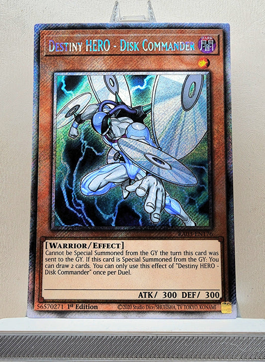 Yugioh! 1x Destiny HERO - Disk Commander (RA03 - Platinum Secret Rare) 1st Edition