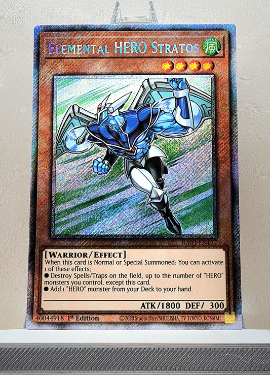 Yugioh! 1x Elemental HERO Stratos (RA03 - Platinum Secret Rare) 1st Edition