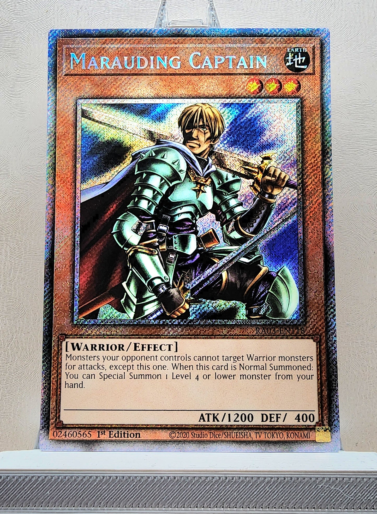 Yugioh! 1x Marauding Captain (RA03 - Platinum Secret Rare) 1st Edition