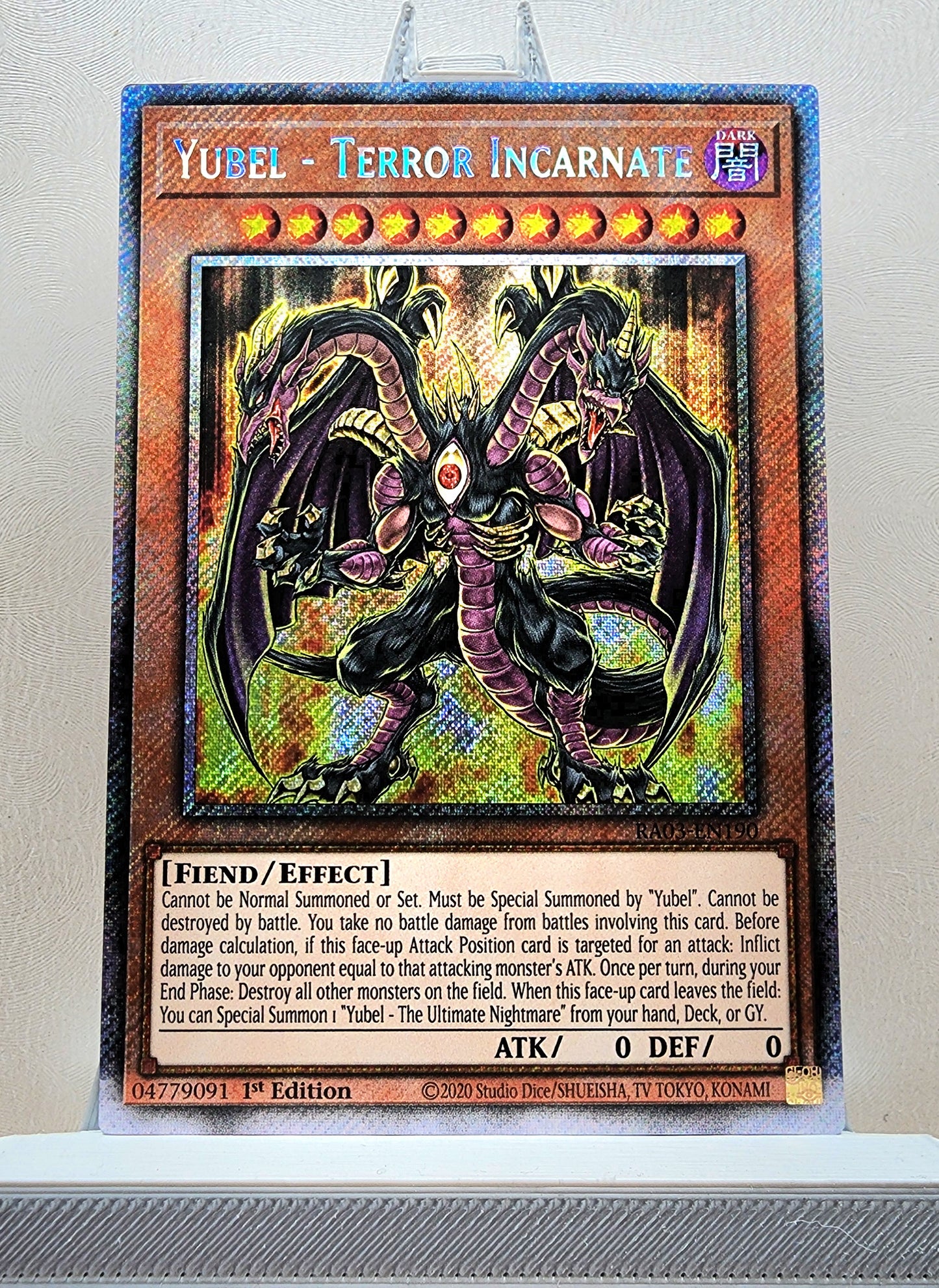 Yugioh! 1x Yubel - Terror Incarnate (RA03 - Platinum Secret Rare) 1st Edition