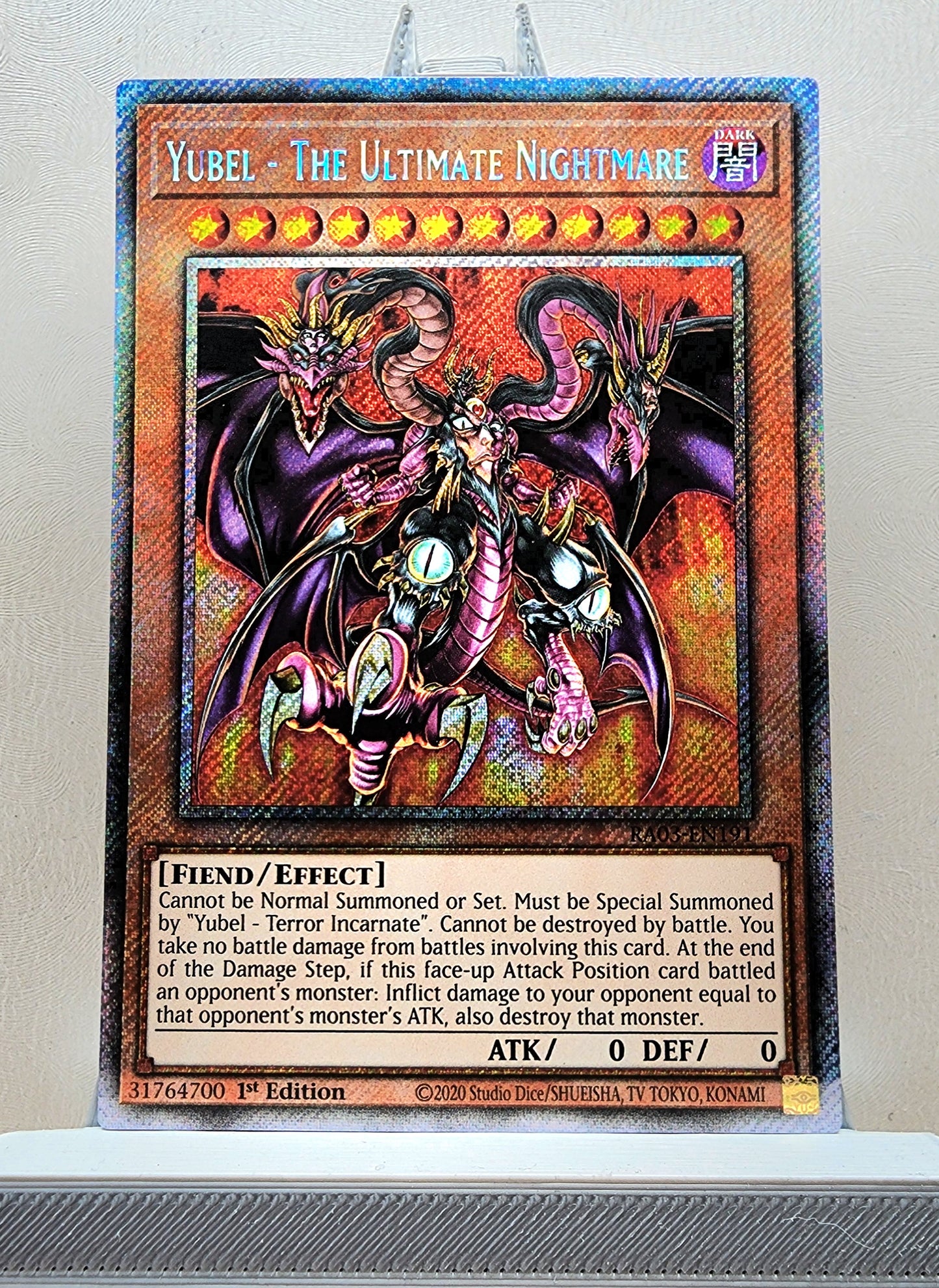 Yugioh! 1x Yubel - The Ultimate Nightmare (RA03 - Platinum Secret Rare) 1st Edition