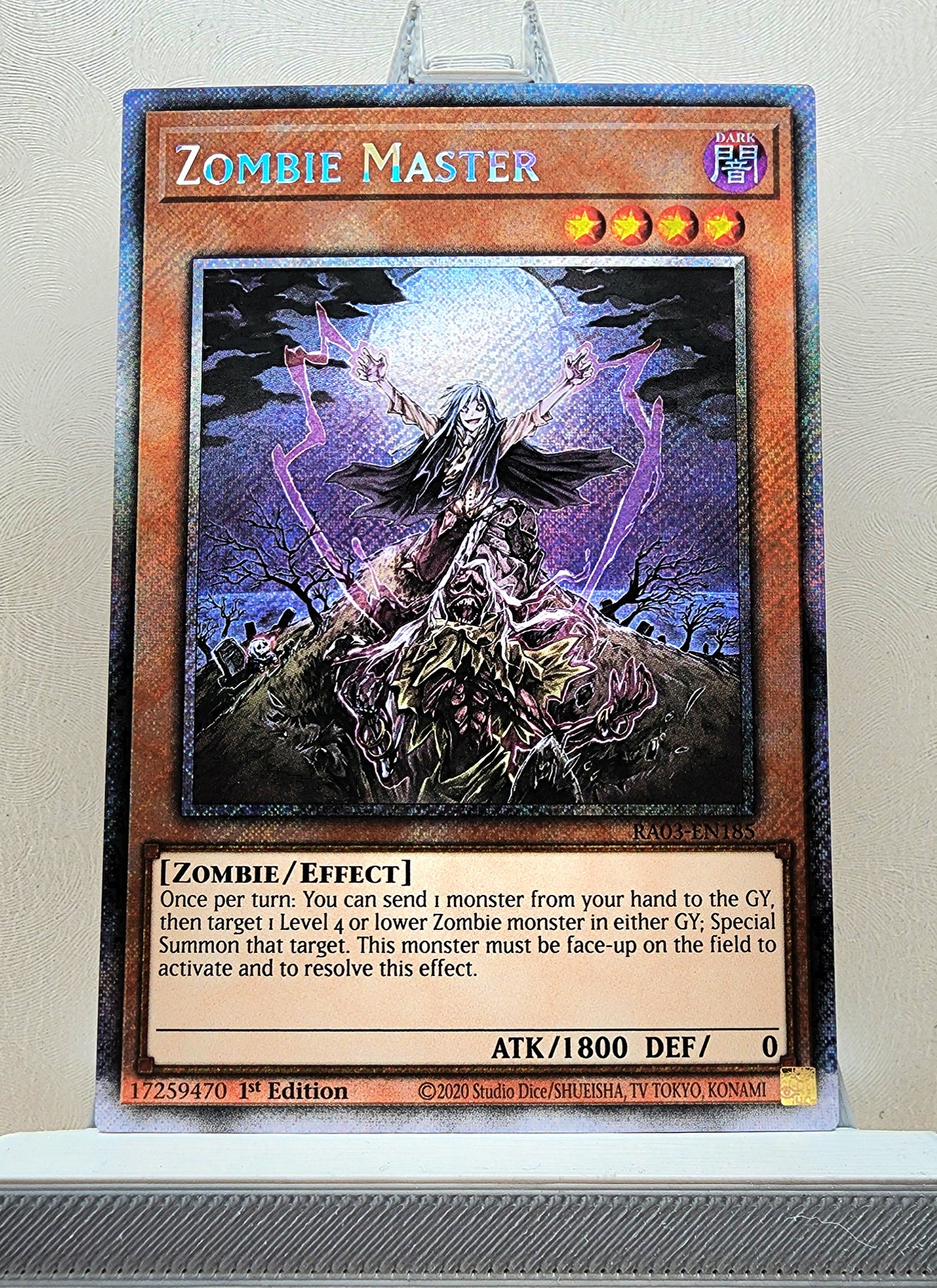 Yugioh! 1x Zombie Master (RA03 - Platinum Secret Rare) 1st Edition