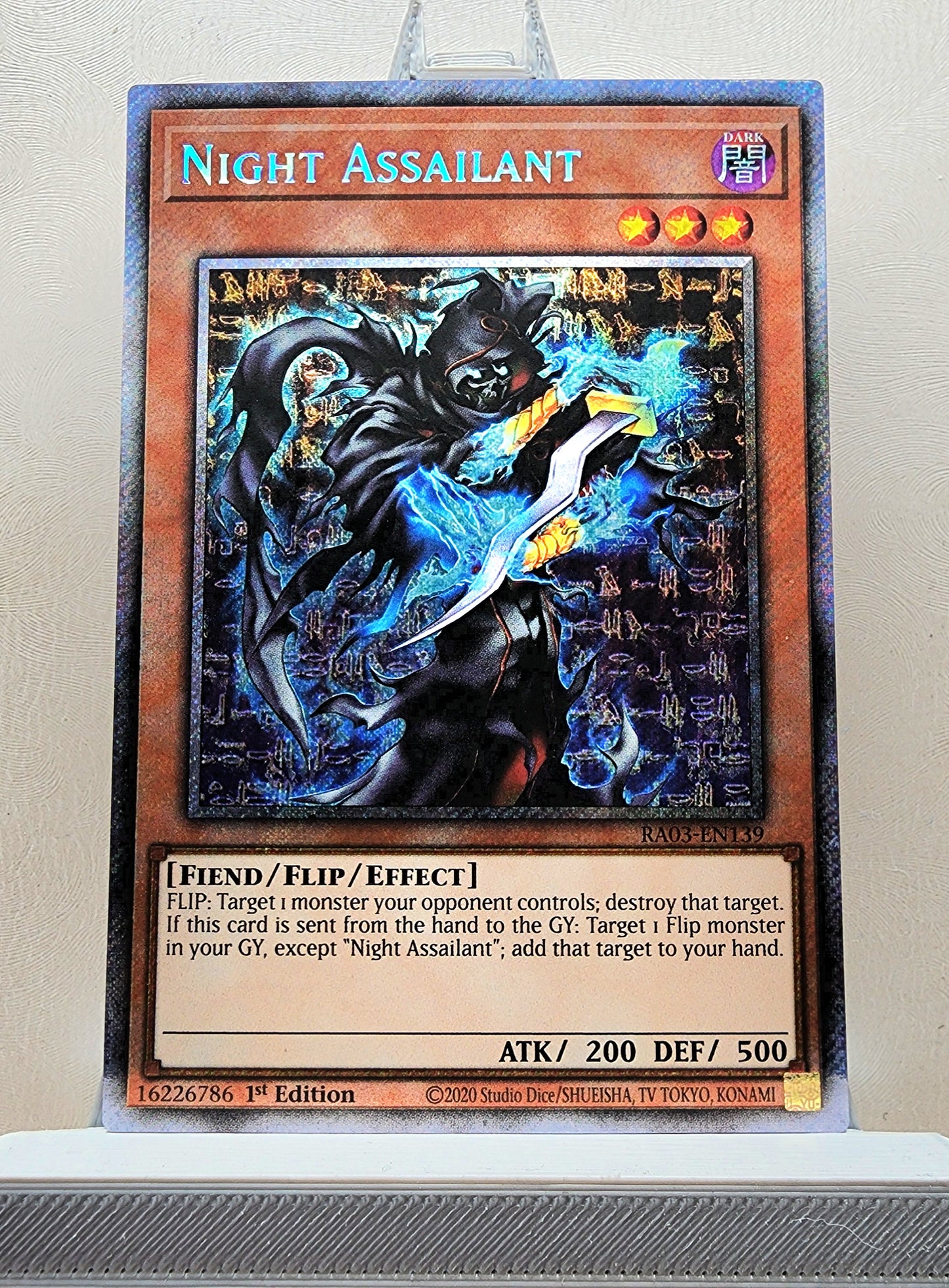 Yugioh! 1x Night Assailant (RA03 - Platinum Secret Rare) 1st Edition