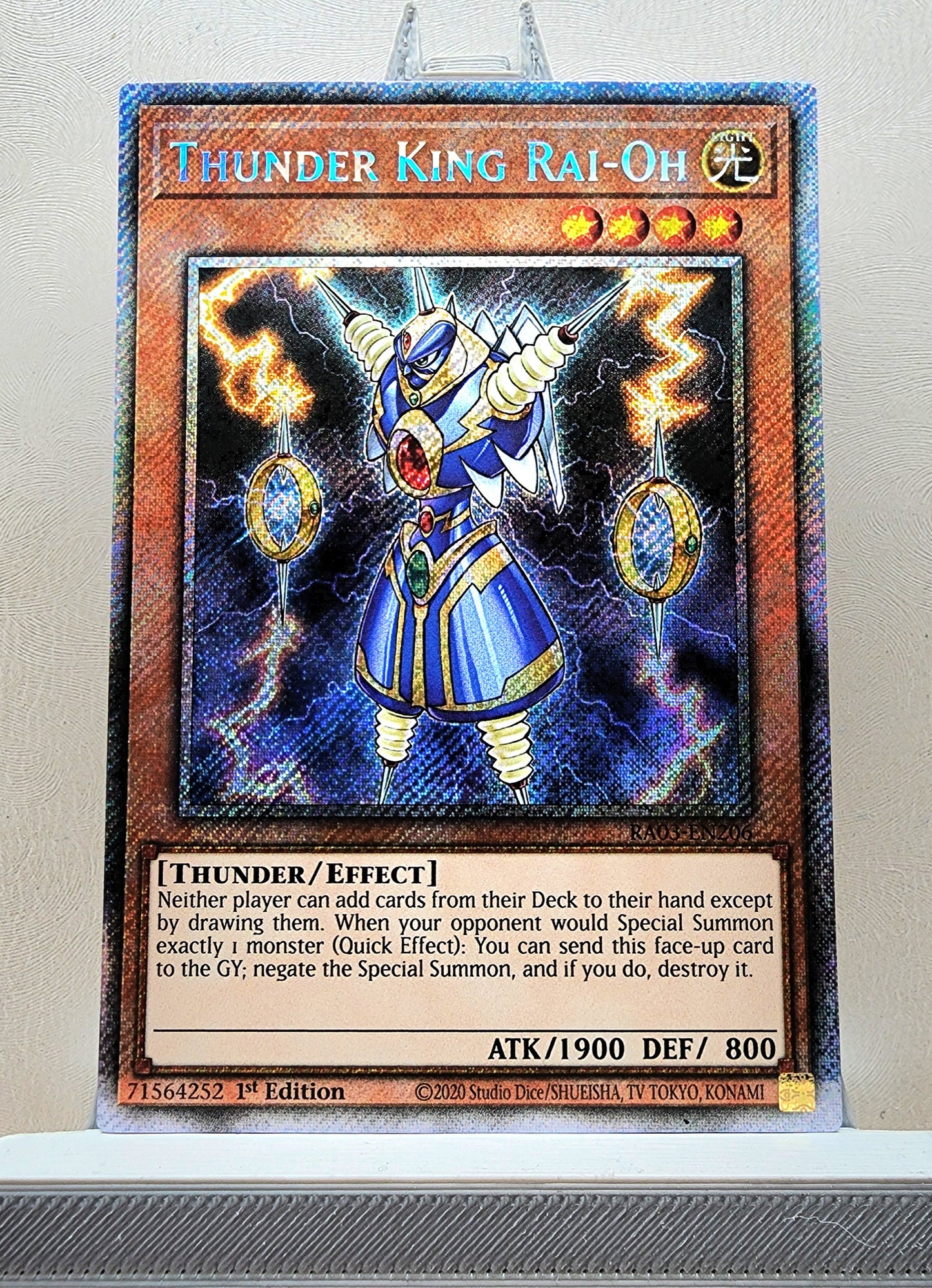 Yugioh! 1x Thunder King Rai-Oh (RA03 - Platinum Secret Rare) 1st Edition