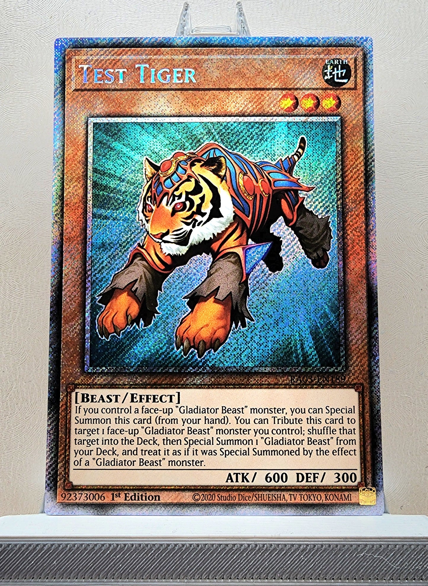 Yugioh! 1x Test Tiger (RA03 - Platinum Secret Rare) 1st Edition