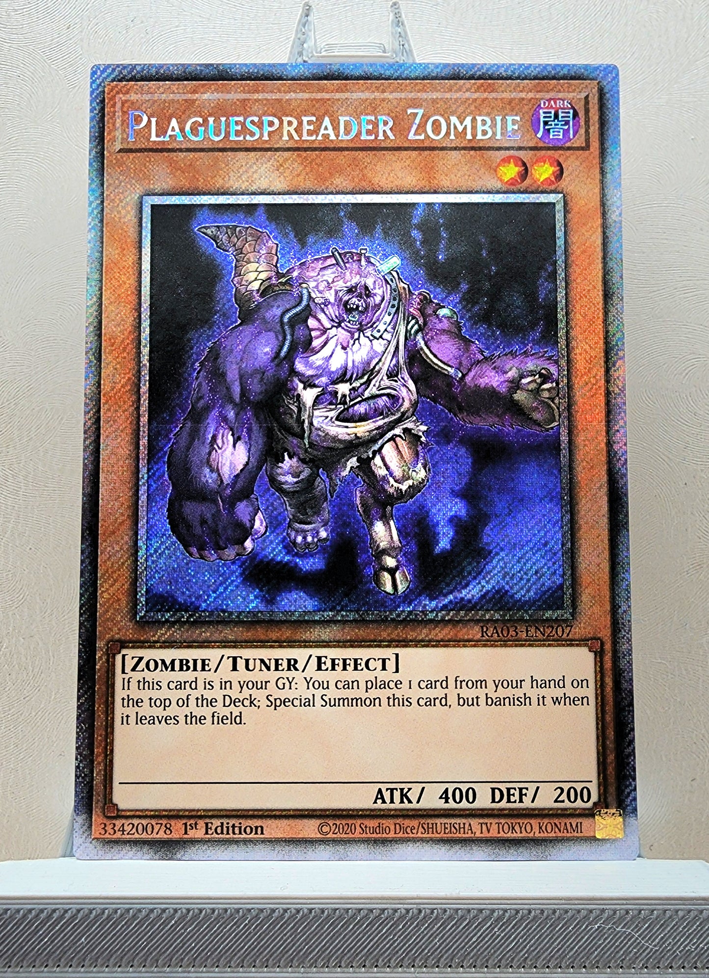 Yugioh! 1x Plaguespreader Zombie (RA03 - Platinum Secret Rare) 1st Edition